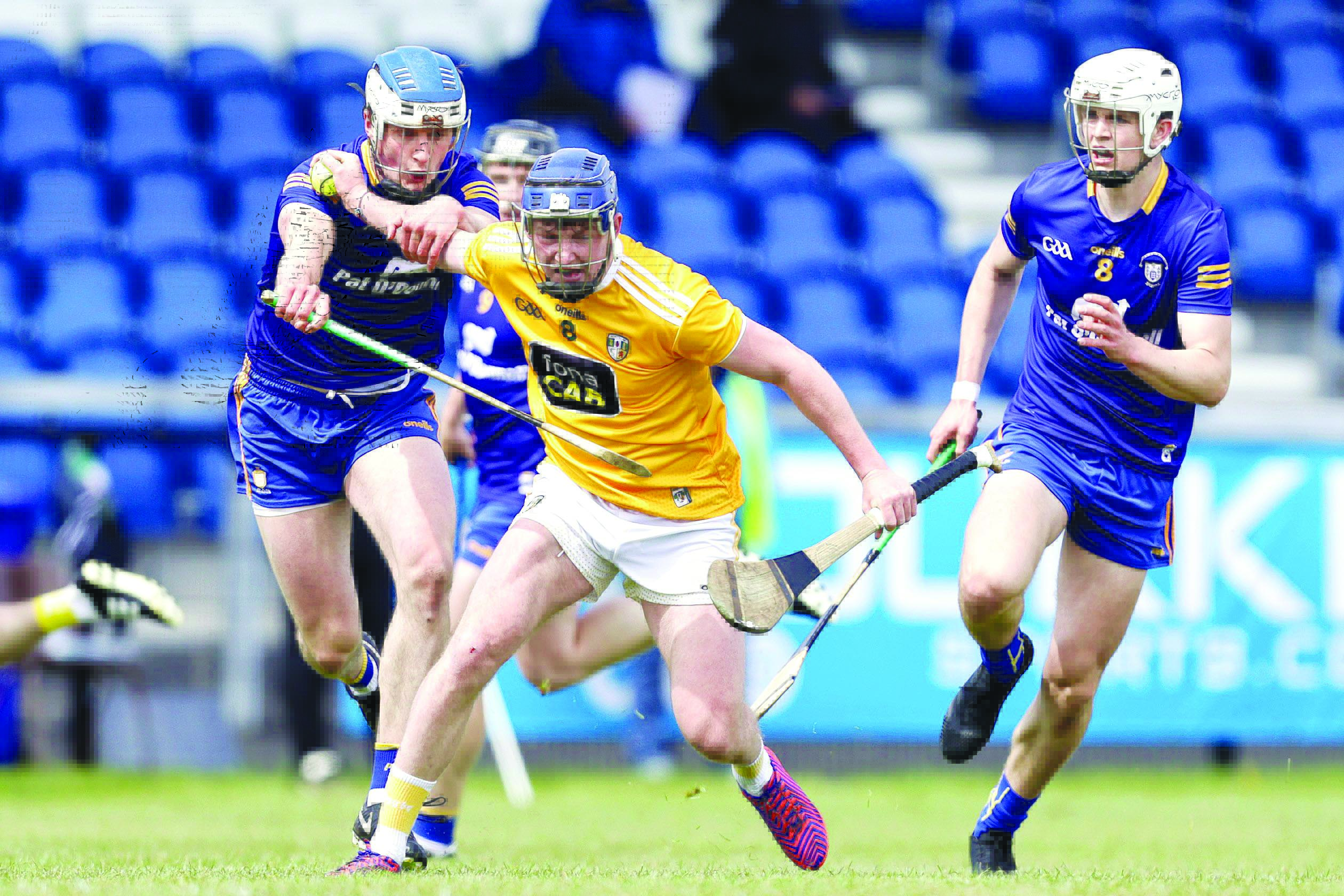 Keelan Molloy in action during Antrim’s victory over Clare last weekend