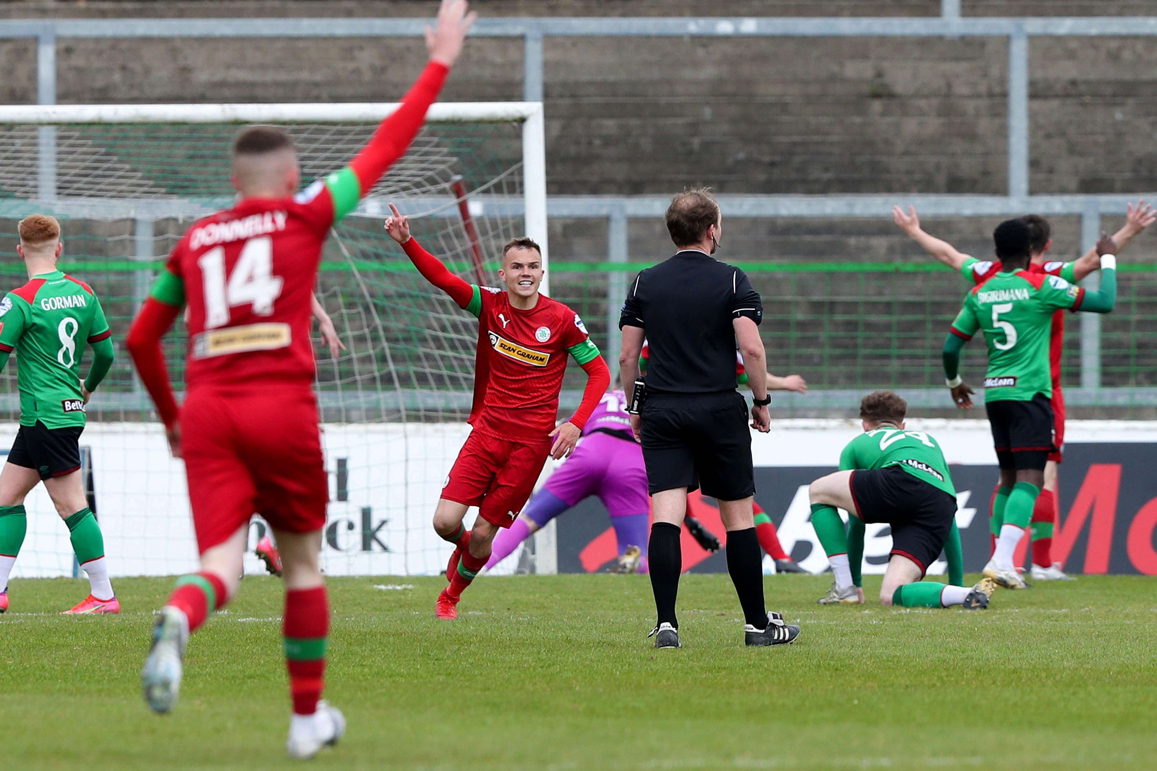 Rory Hale wheels away after opening the scoring 