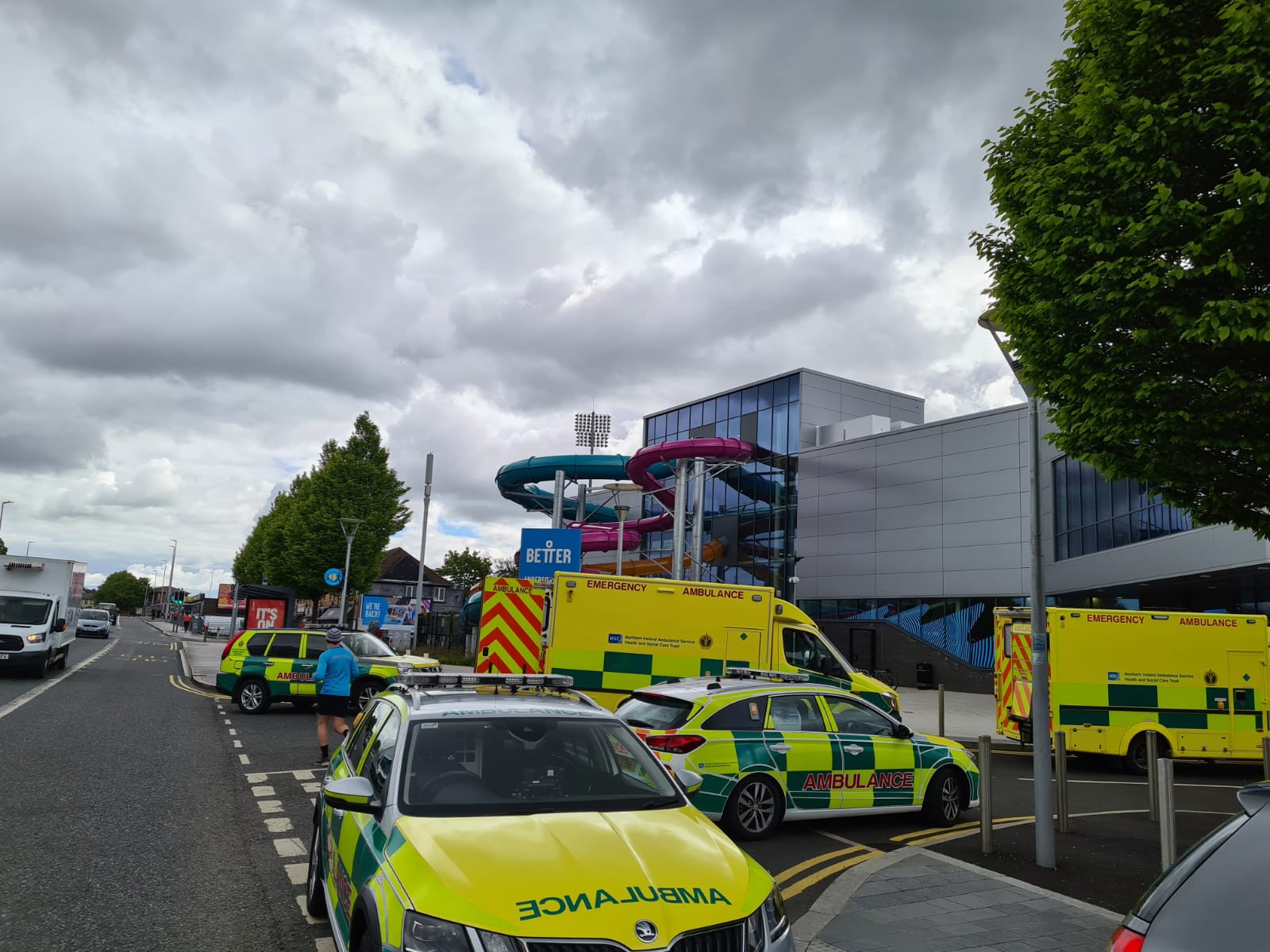 HOSPITALISED: A patient has been taken to the Royal Victoria Hospital following an incident at the Andersonstown Leisure Centre