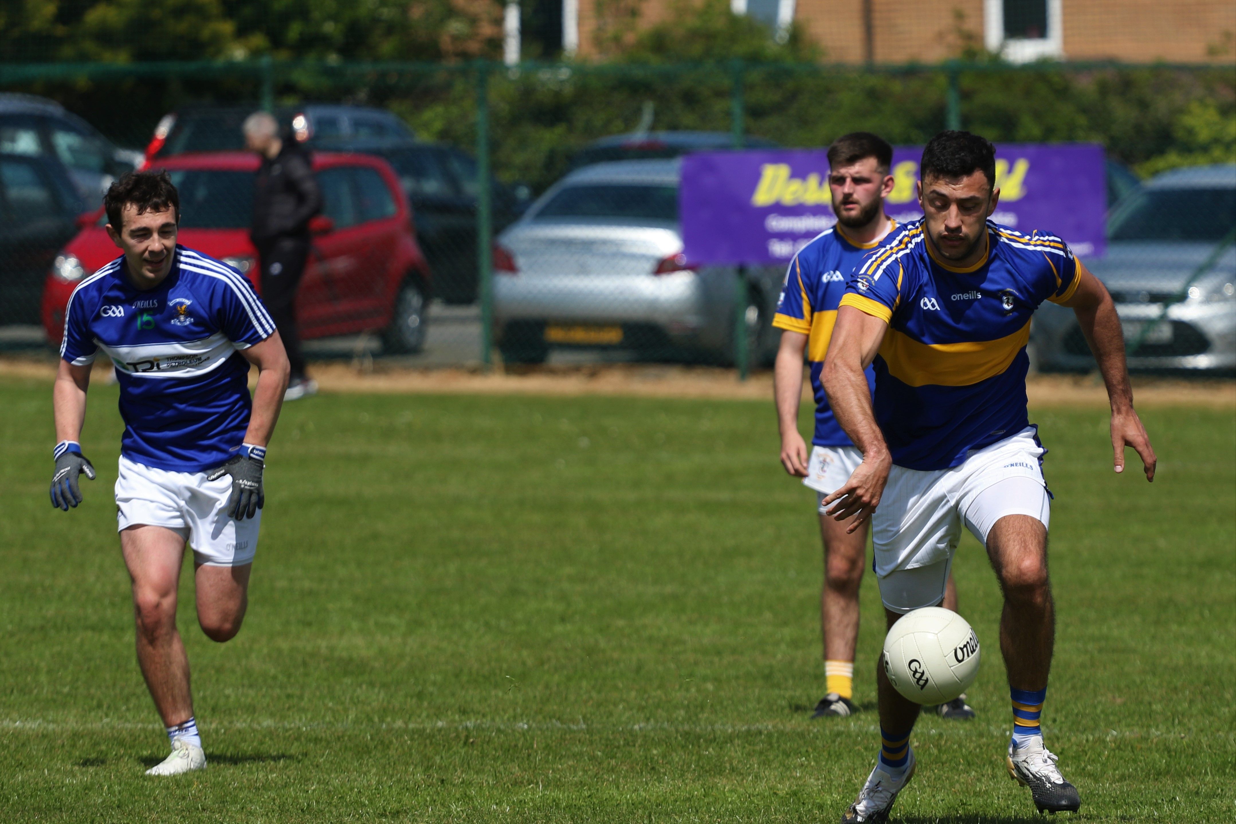 Rossa\'s match-winner Colm Fleming in possession against St John\'s on Sunday 