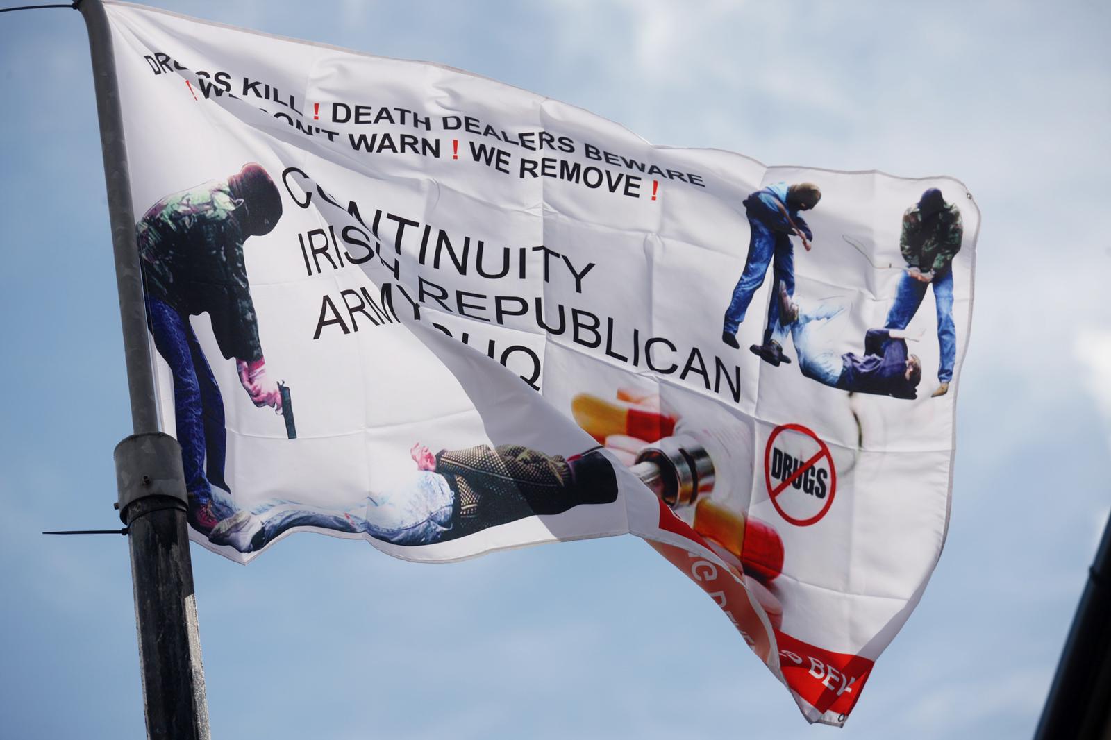 CONDEMNED: The flag which appeared in the Woodside area has been described as \"completely barbaric\"