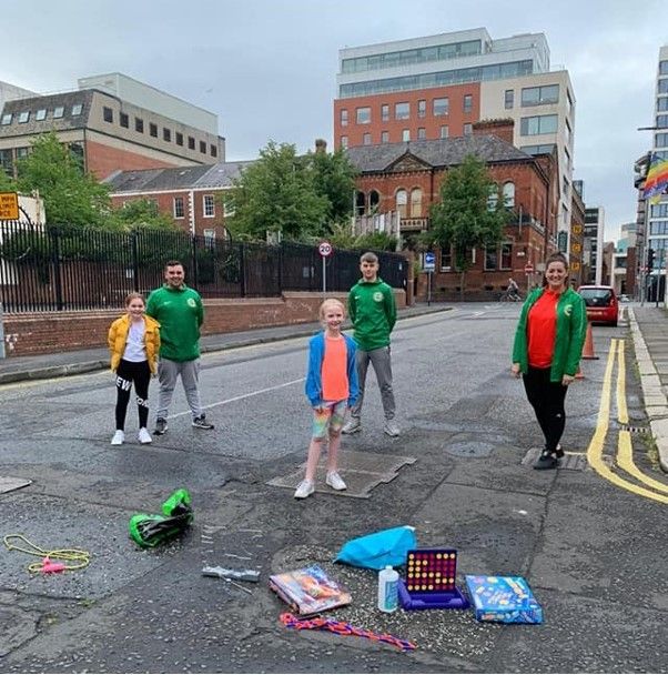 ON THE STREETS: St Malachy’s Youth Centre youth workers, Eddie Burns, TJ Wardle and Maureen Bassett