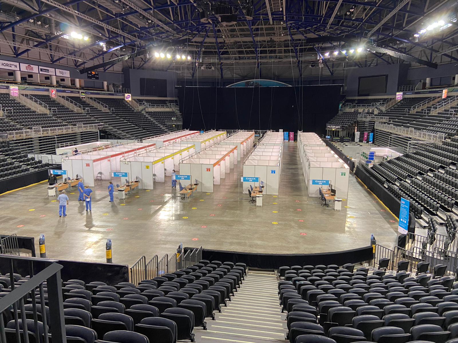 WARP SPEED! The SSE Arena in Belfast continues to operate as a mass vaccination centre
