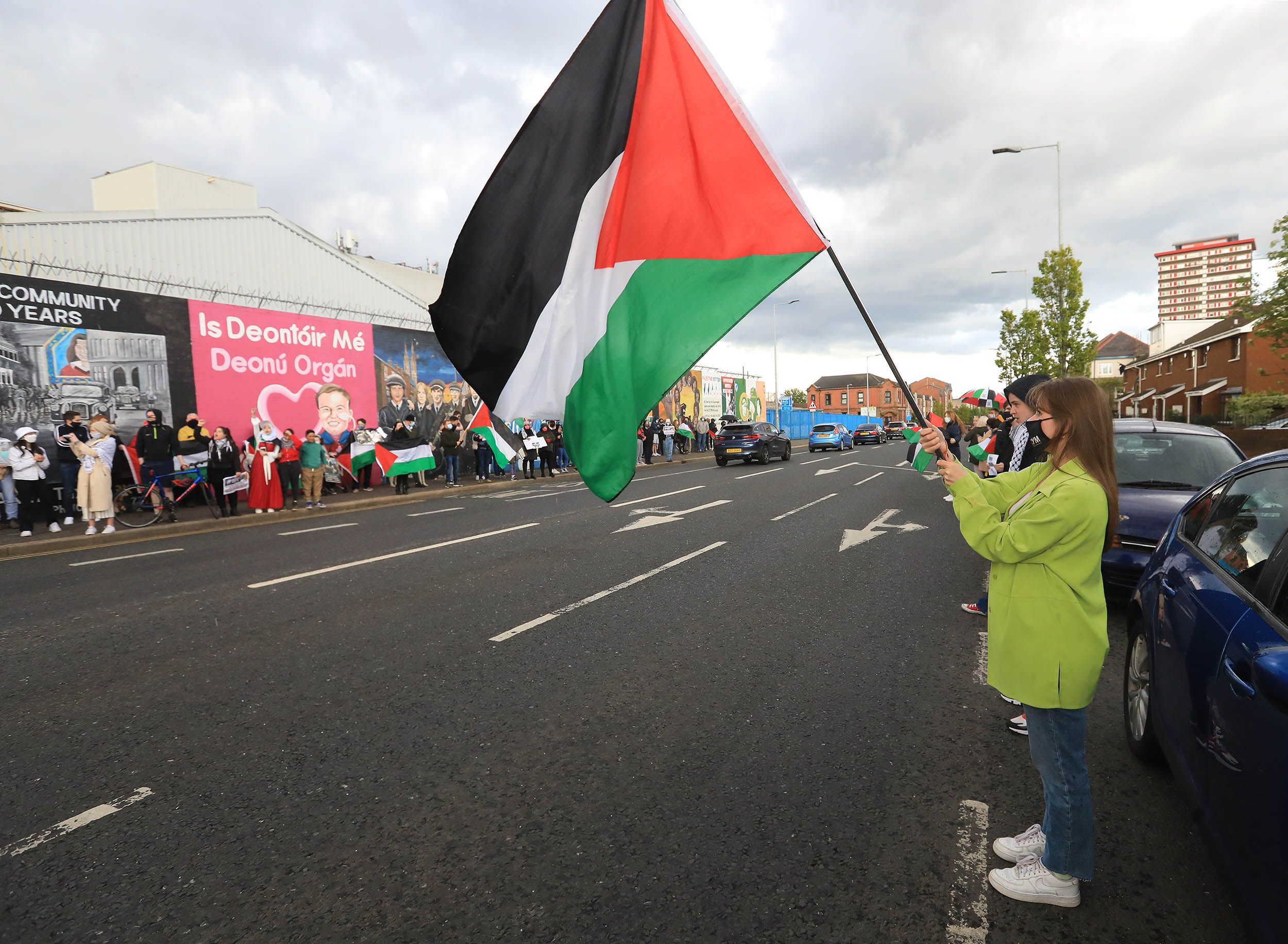 SUPPORT: Protests on Belfast\'s Falls Road in support of Gaza