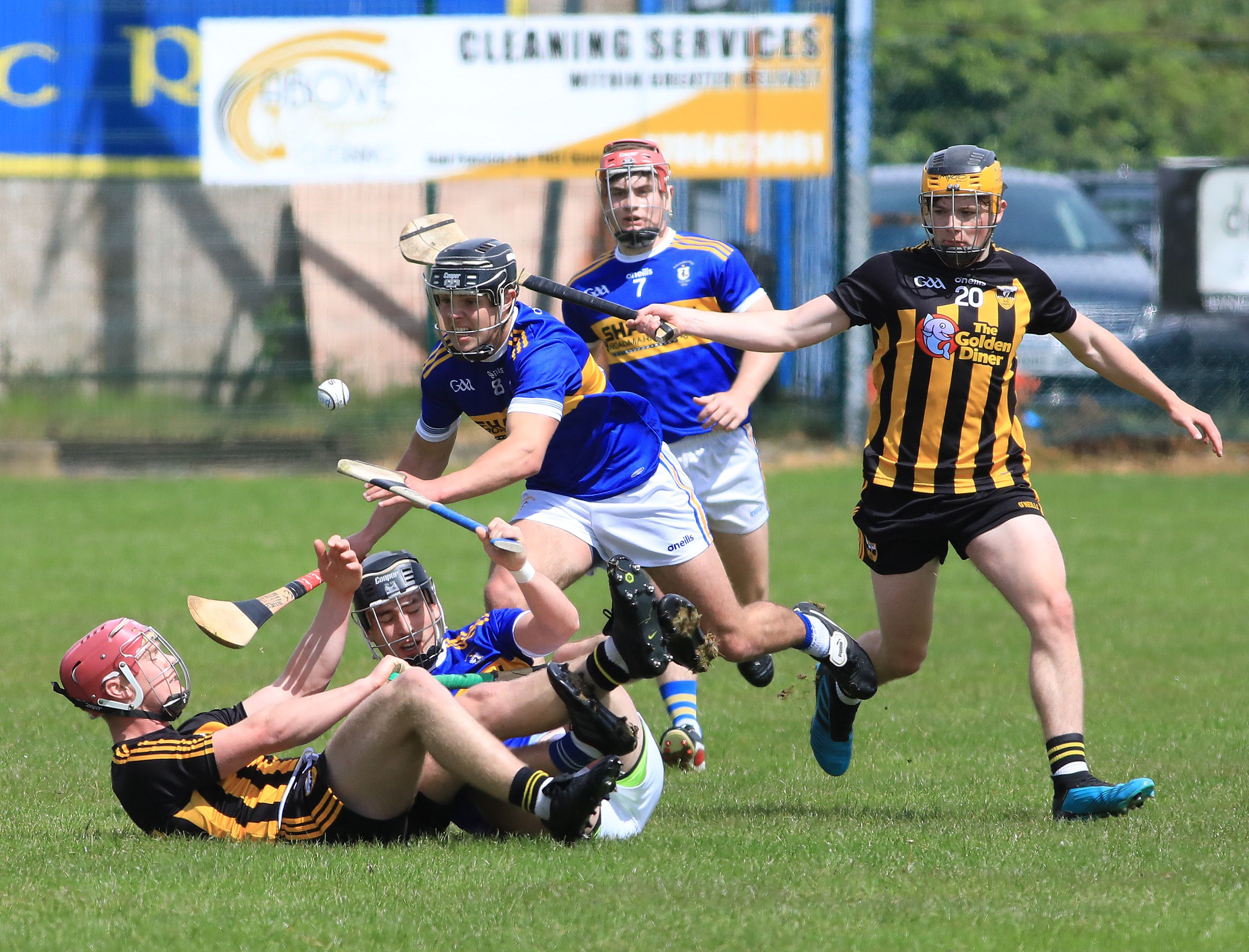 Eoin Trainor gets to the ball first at Rossa Park on Sunday