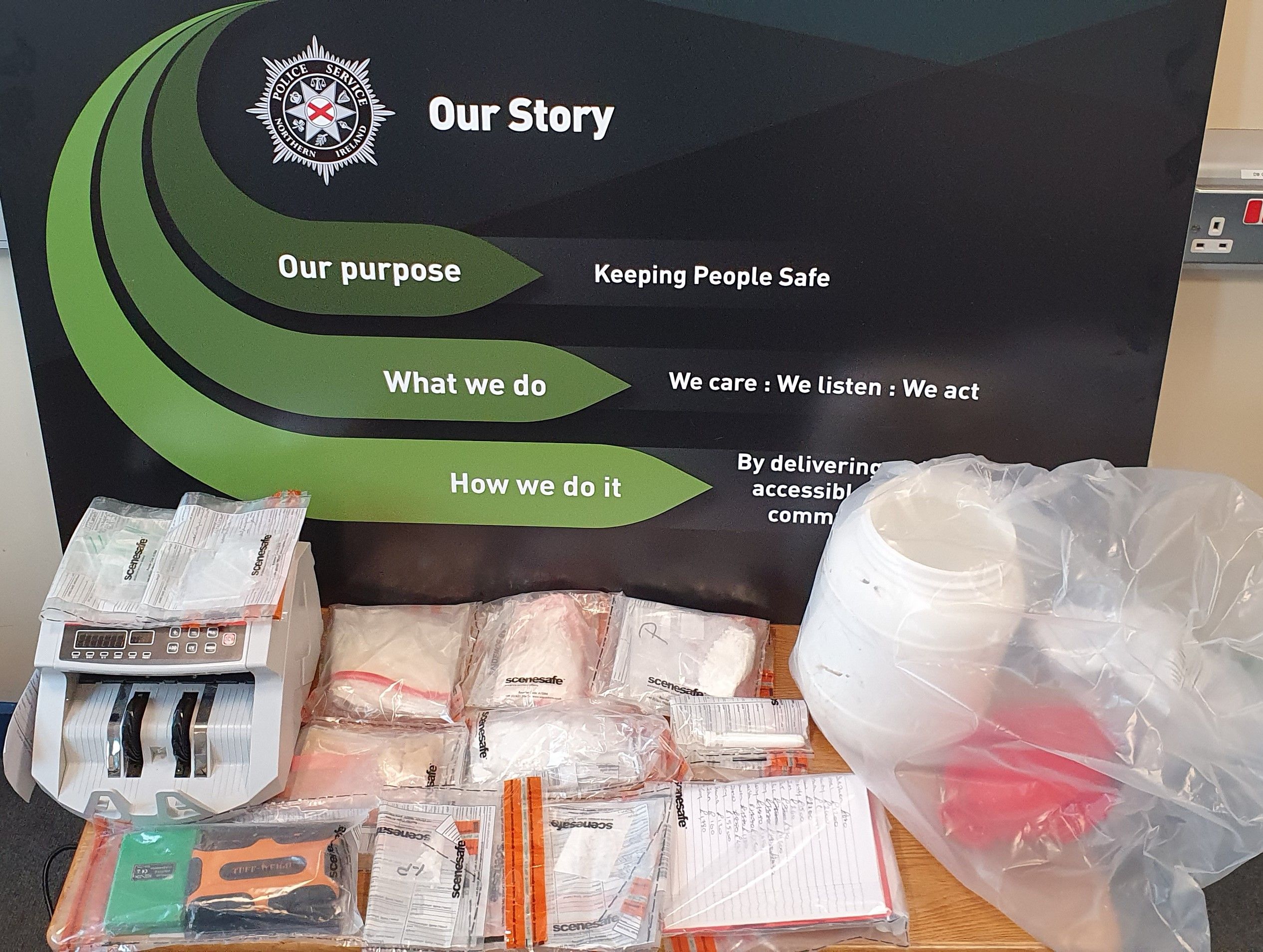 DRUGS FIND: A quantity of suspected Class A drugs with an estimated street value of £50,000 was found