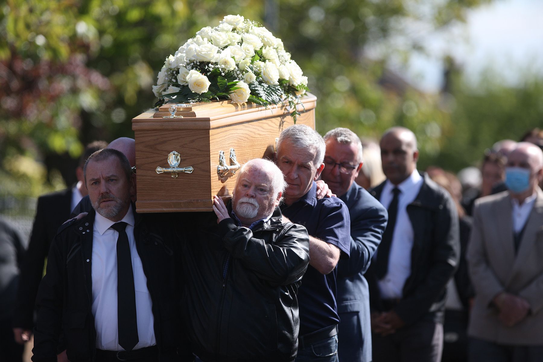 FINAL JOURNEY: Rab\'s coffin is carried from St Agnes\' Church 