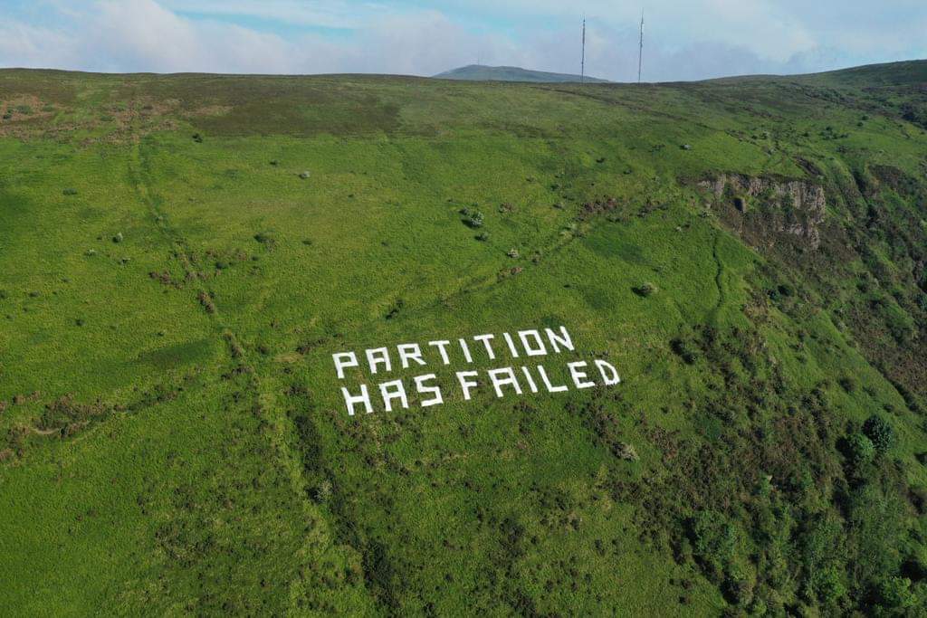 MESSAGE: The \'Partition Has Failed\' slogan appeared on the Black Mountain today (Tuesday)