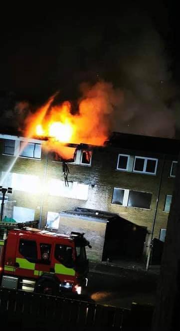 DELIBERATE: Firefighters fought the blaze at Ross Street flats for over two hours