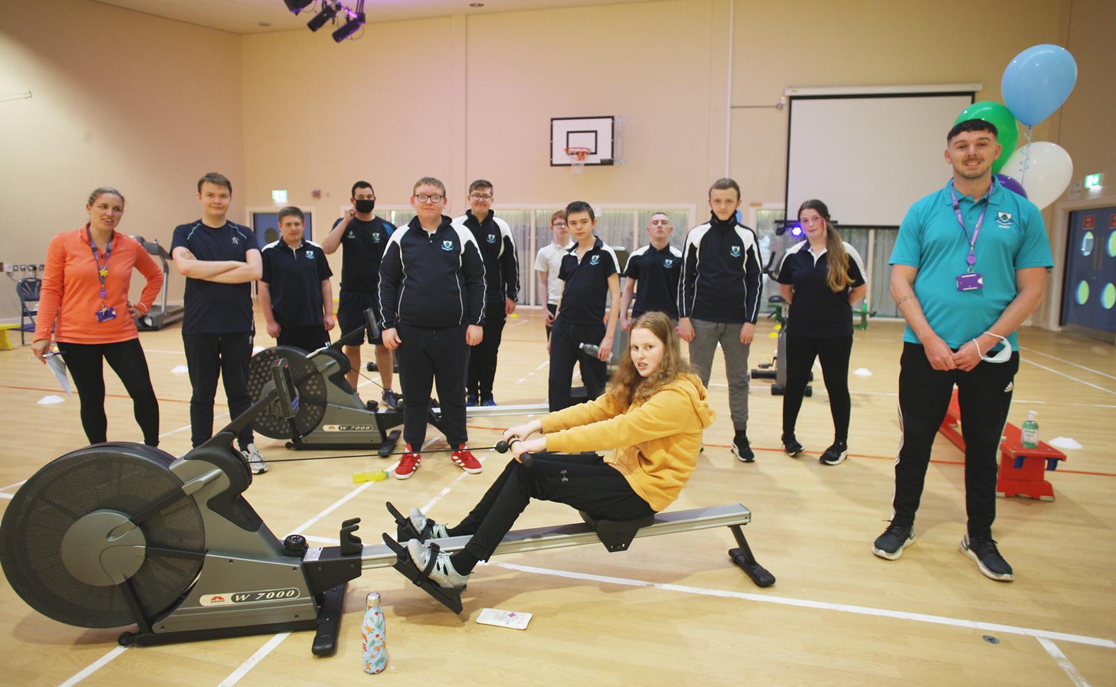FITNESS AND FUNDRAISING: Staff and pupils at Cedar Lodge School