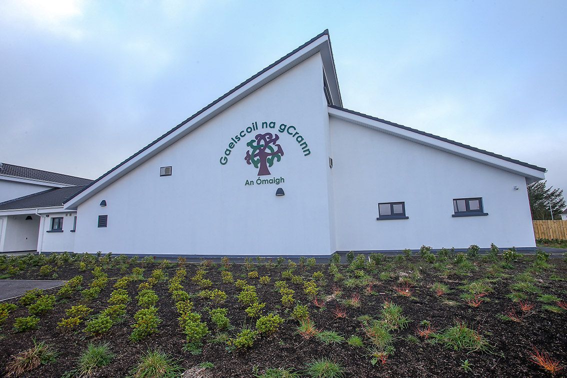 EXPANDING: Gaelscoil na gCrann in Omagh becomes the first Irish Medium school outside Belfast to have a permanent building 