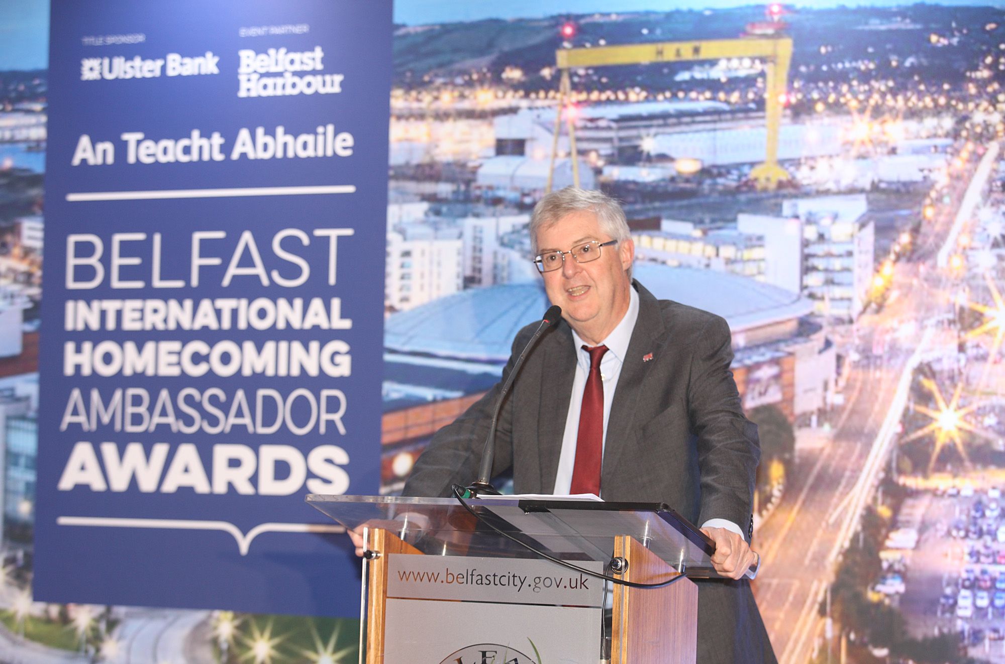 FEDERAL SOLUTION: Welsh First Minister Mark Drakeford laying out his proposals for a federal UK at the Belfast International Homecoming in Belfast City Hall in October 2019.