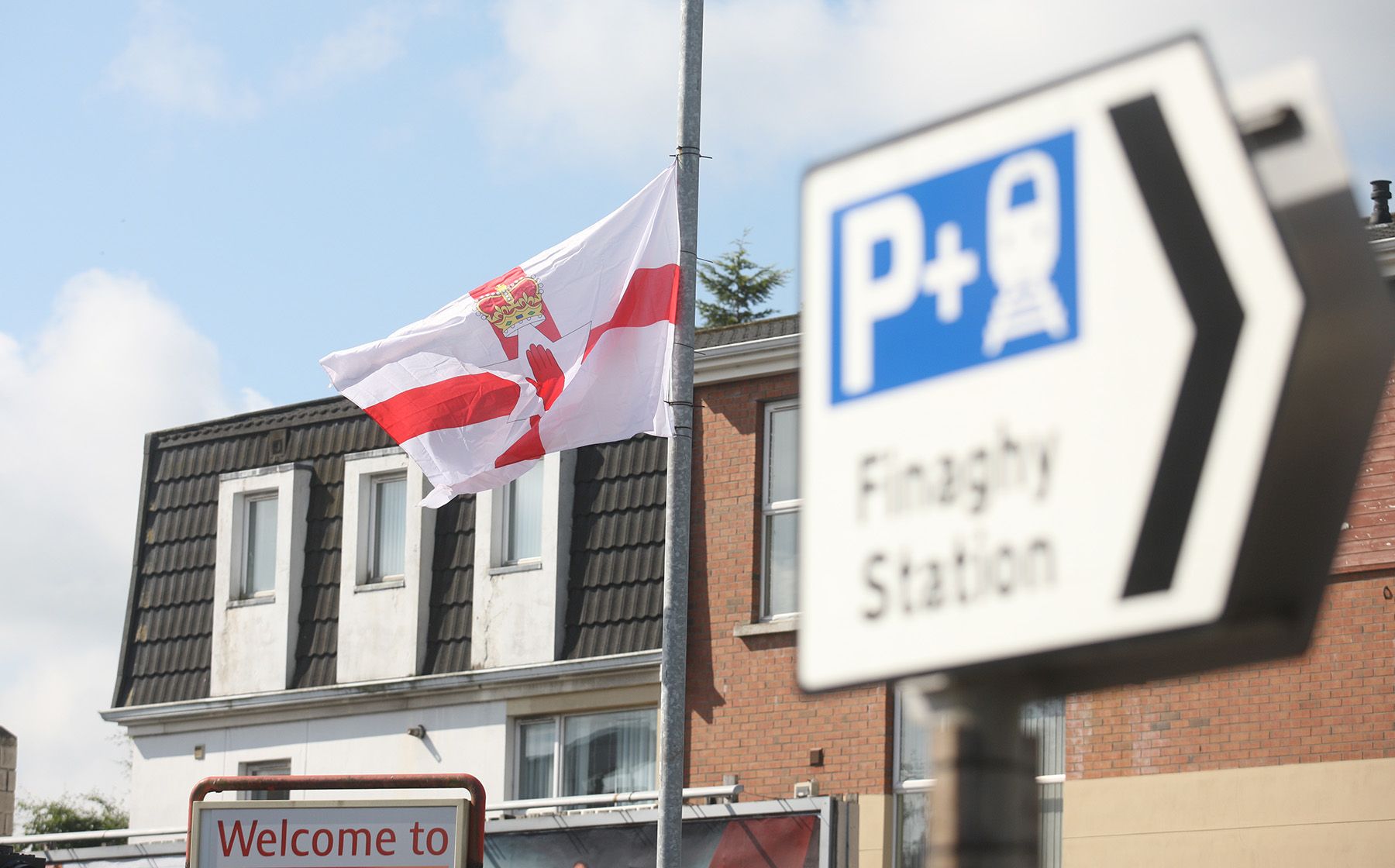 INTIMIDATION: The flags appeared at Finaghy Crossroads at the weekend