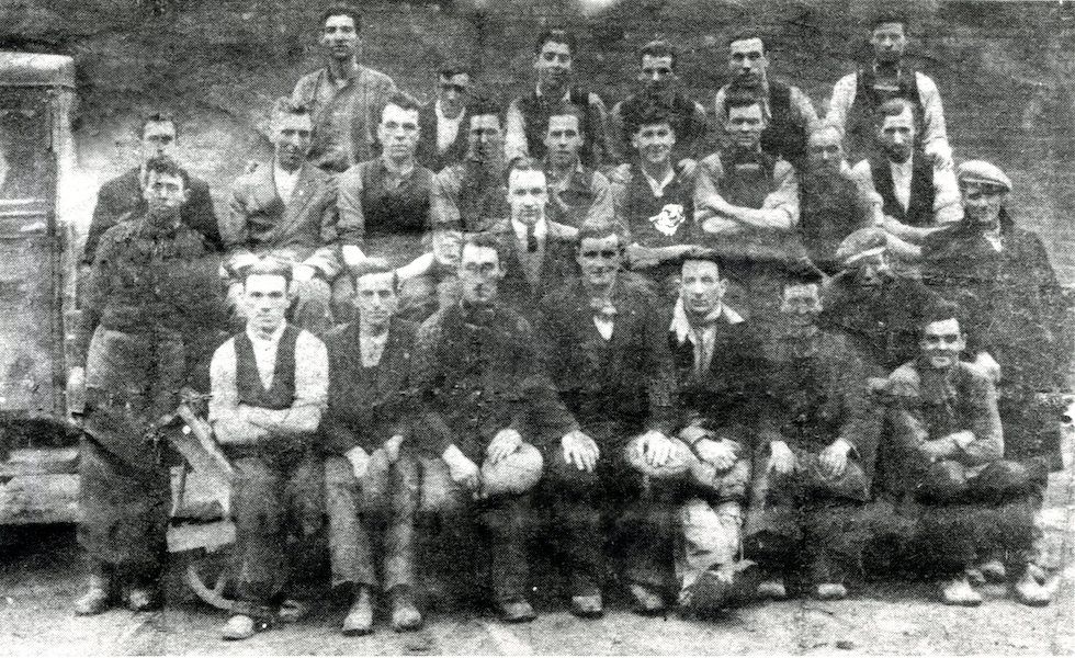 MEMORY LANE: Workers in McGladery\'s Brickworks, Beechmount, 1930s. 