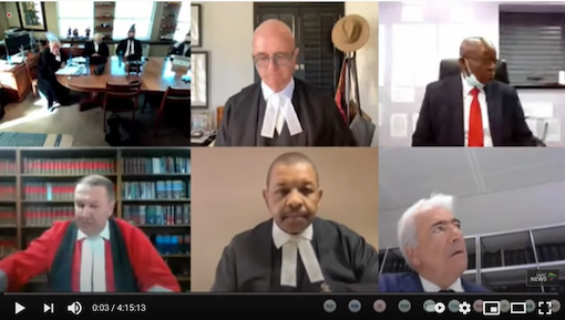 ON TRIAL: Former South African President on virtual trial yesterday (19 July)