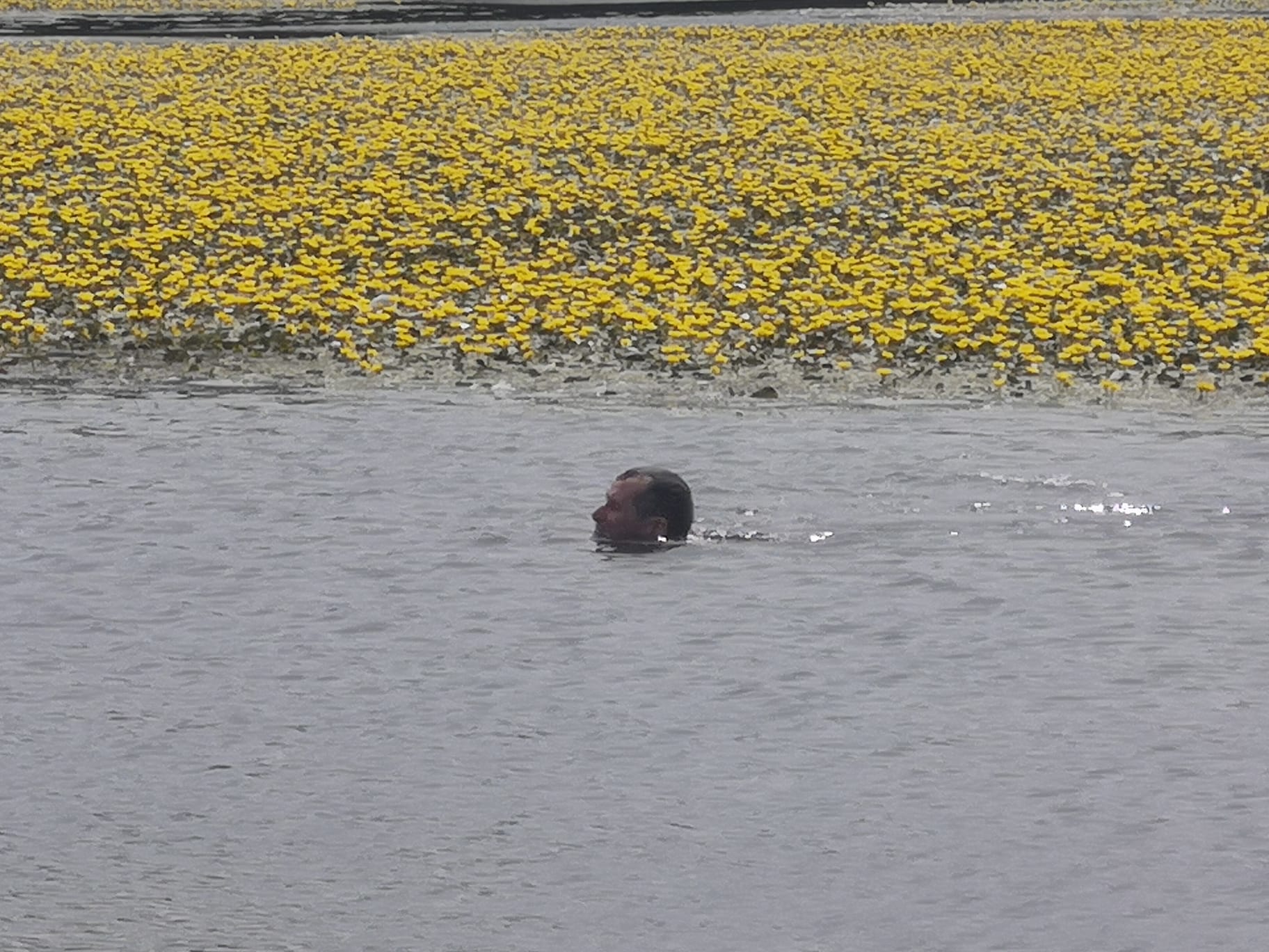 NO LUCK: John Carlin in the Waterworks pond on Saturday
