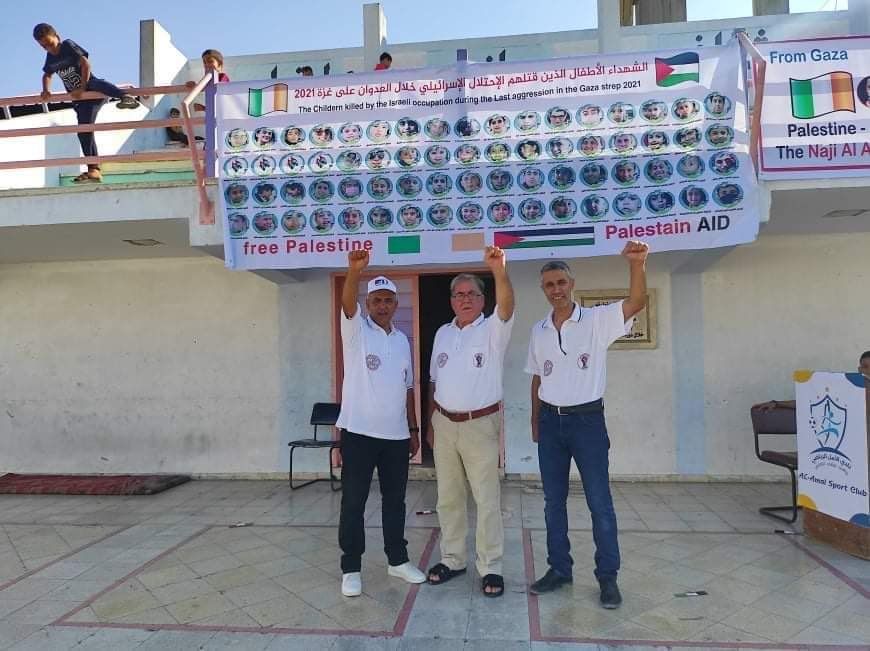 SUPPORT: Mr A Shaath, Mr Adel Abu Hada and Mr Mosa Shaheen have been co-ordinating efforts on the ground in Gaza following donations from Palestine Aid Belfast