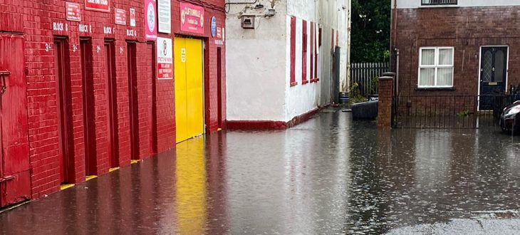 BIBLICAL: The floods outside Solitude on Friday