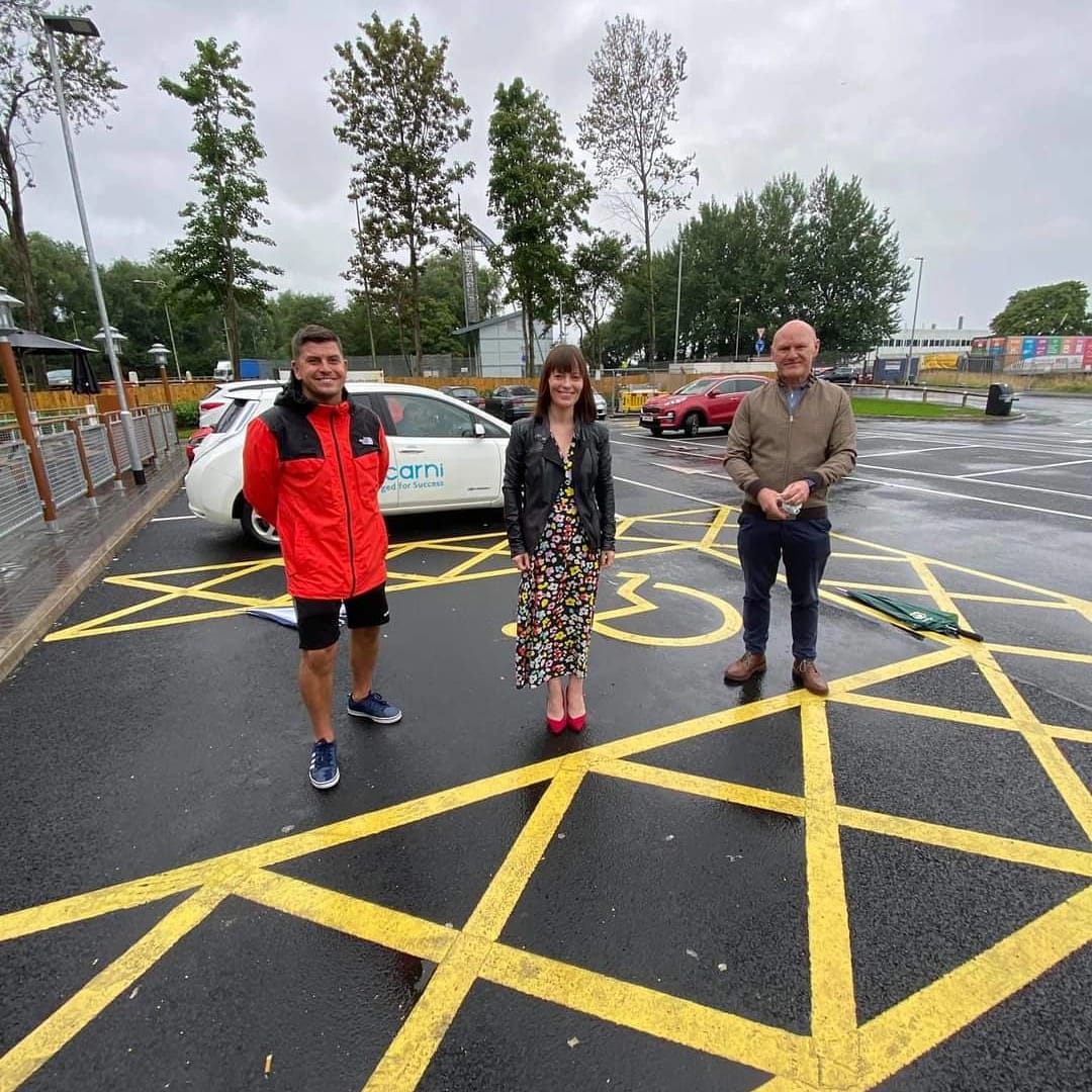 SAFETY: Infrastructure Minister, Nichola Mallon met with Cllr Baker and Paul Maskey MP at the site to discuss the plans