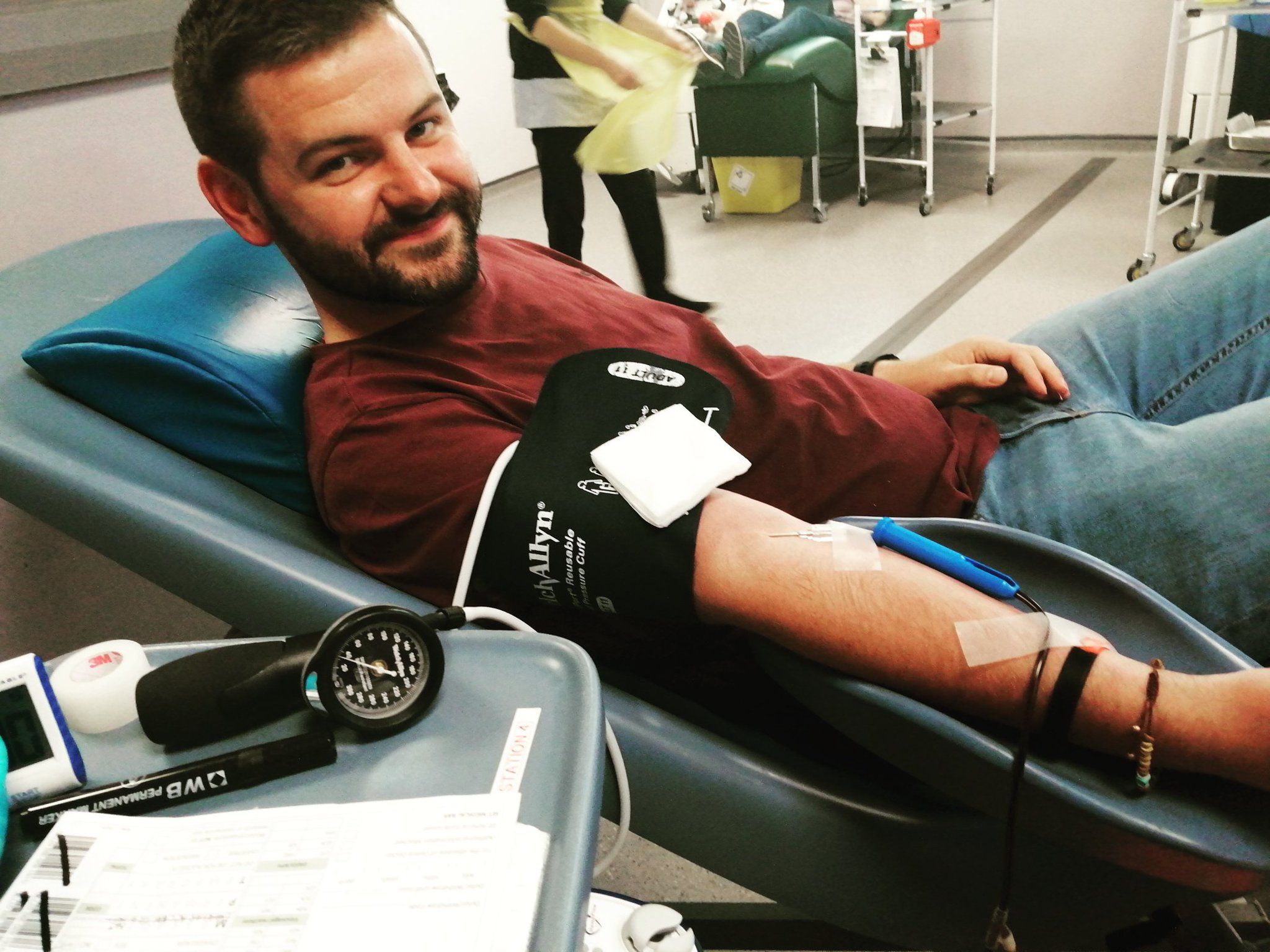 FAIR: Stevie Maginn donating blood for the first time