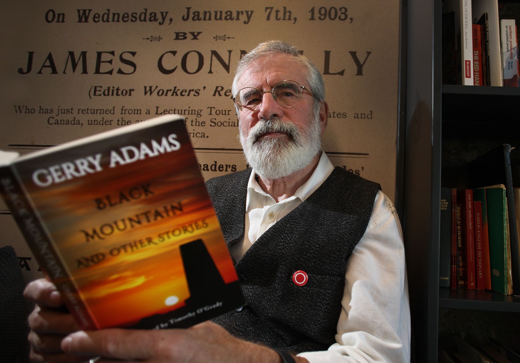 Gerry Adams In Shadow Of Black Mountain, Black Mountain Bookcase