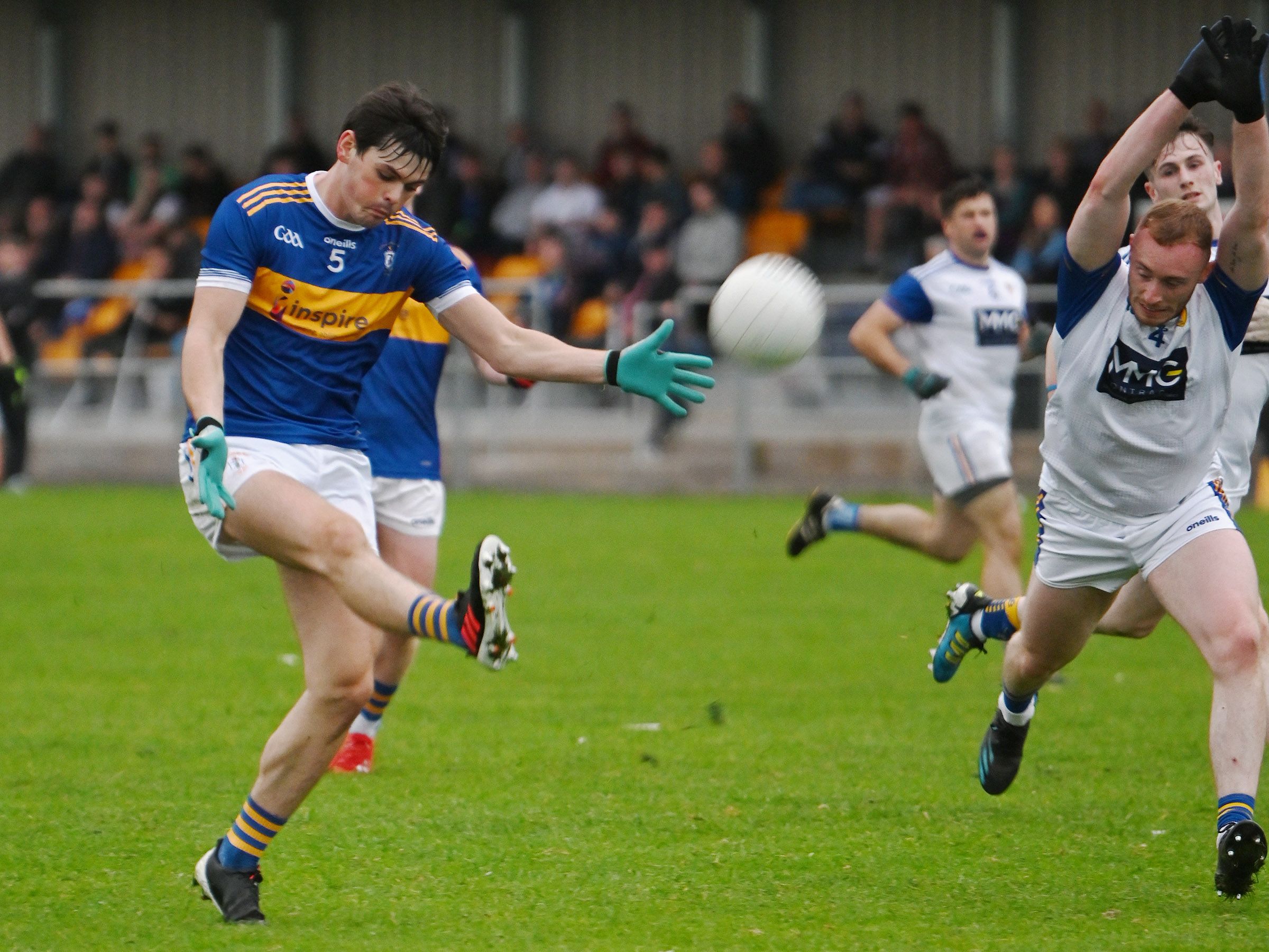 Gerard Walsh kicks a point for Rossa against Moneyglass on Friday 