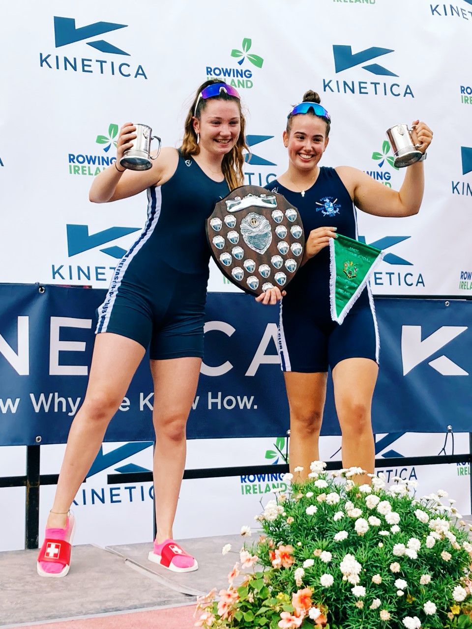 Patti and Giselle celebrate their win in Cork