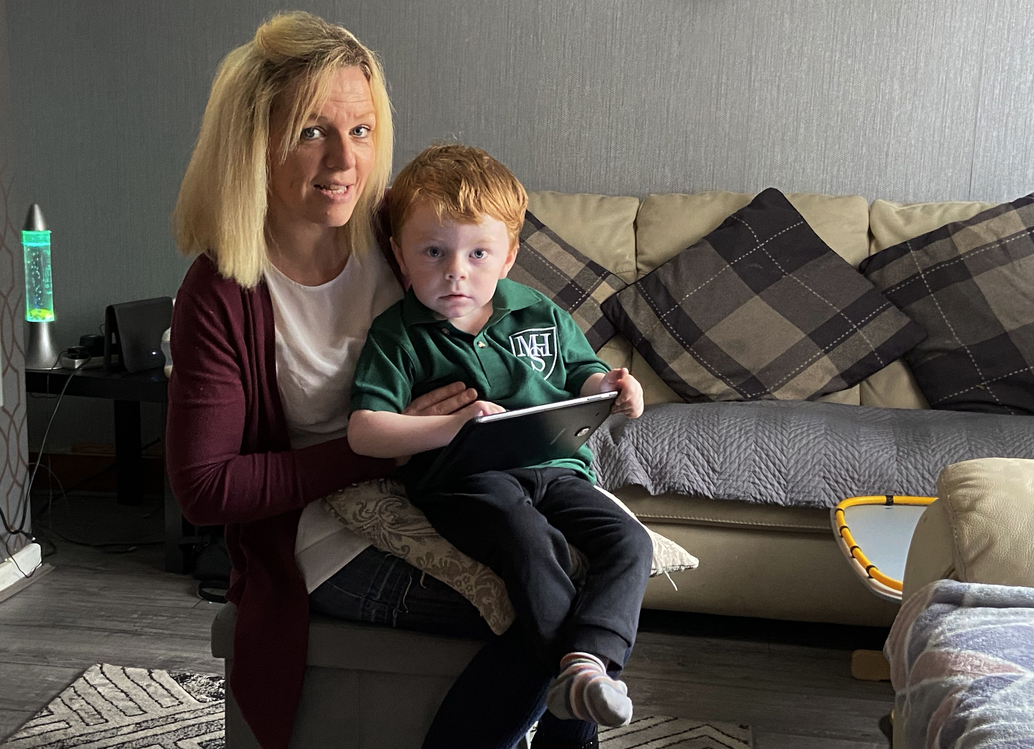 IN LIMBO: Sharon Ross with her son, Taylor McCleave (4)