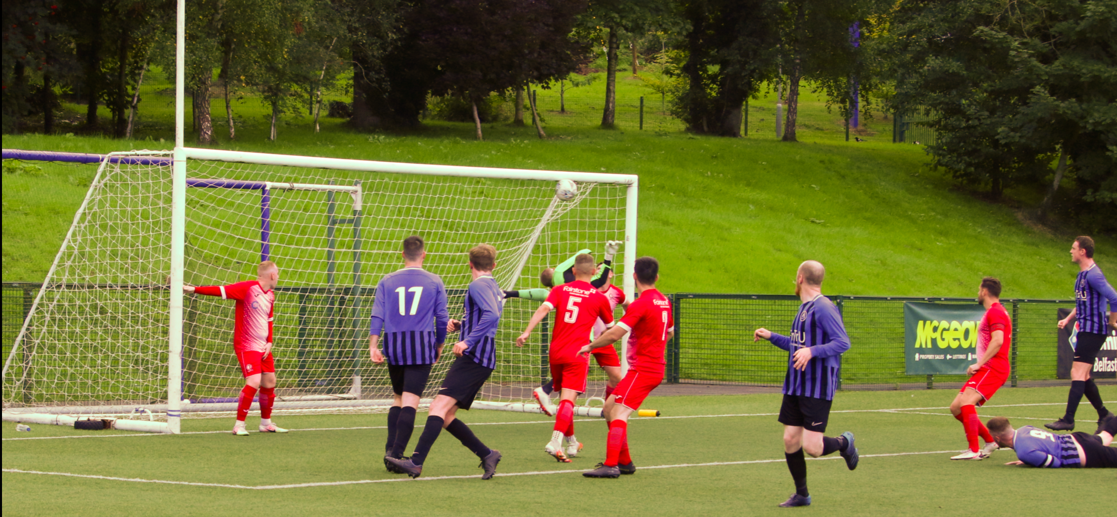 Aquinas hit the crossbar in their Steel and Sons Cup defeat to Crewe United