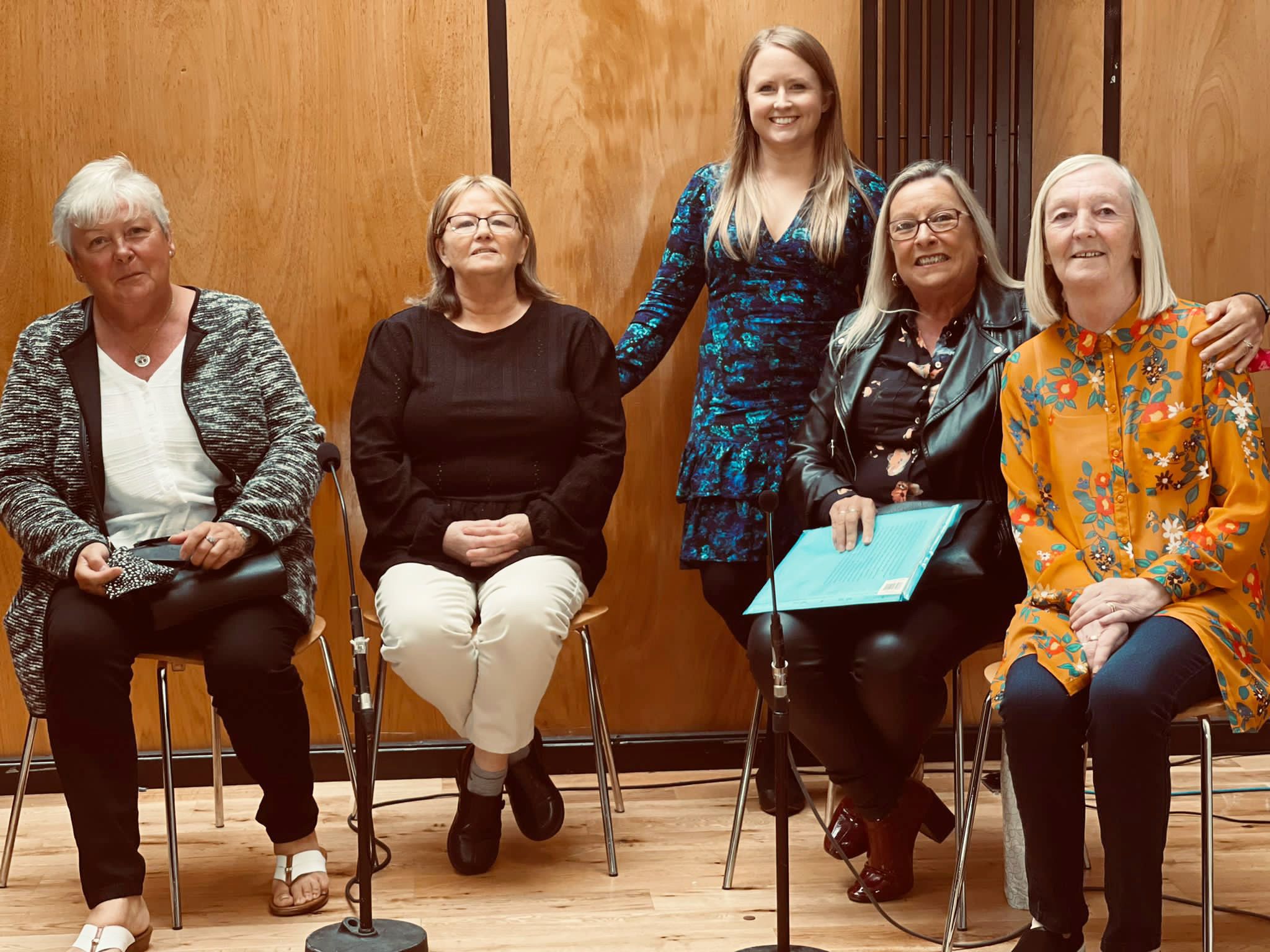 HISTORIC YEAR: Former Armagh women\'s prison prisoners Sile Darragh, Ann Marie Quinn, Sinead Walsh and Mary Doyle are interviewed by Mairead Farrell TD 