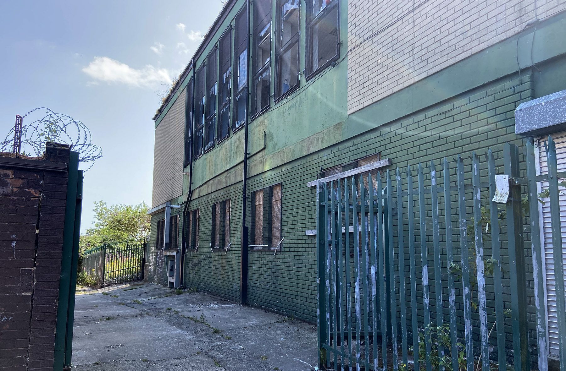 ANTI-SOCIAL BEHAVIOUR: The site of former Bunscoil Bheann Mhadagain in Wyndham Drive