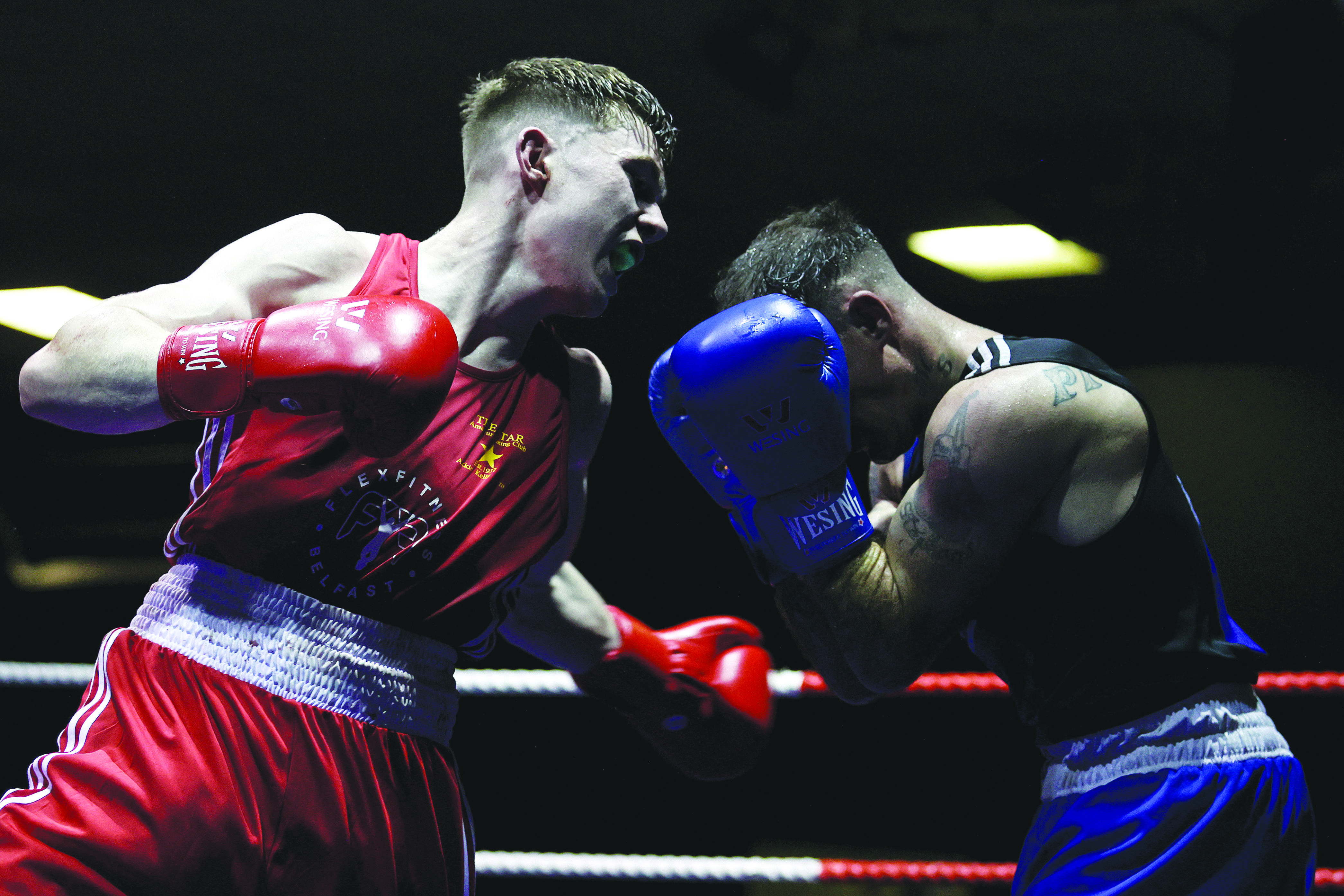 Star ABC’s JP Hale in action against Michael Stephens in Friday’s semi-final that set-up a lightweight final against Dominic Bradley. The finals will be broadcast live on TG4 this Saturday