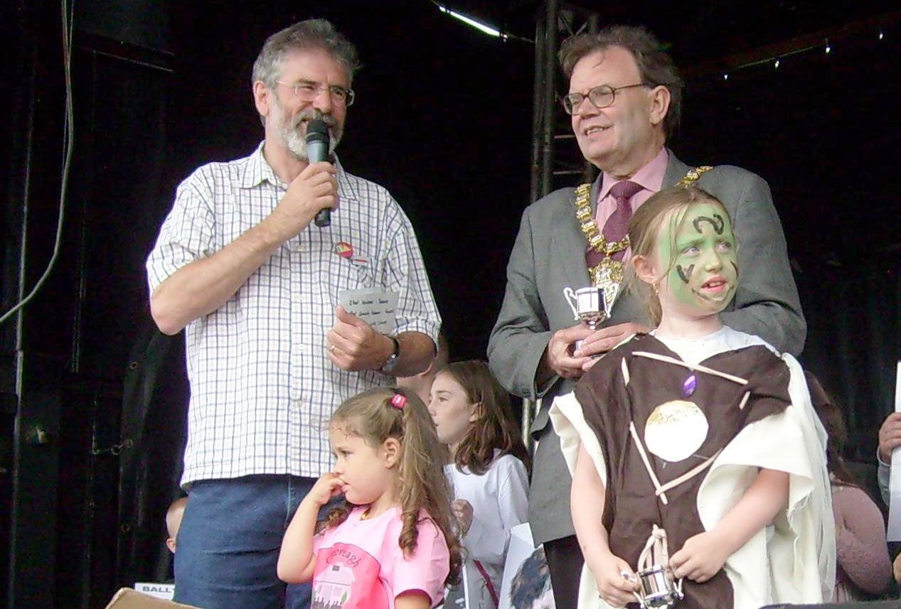 DOUBLE ACT: Gerry Adams and Tom Hartley once showed their talents on rather different stages