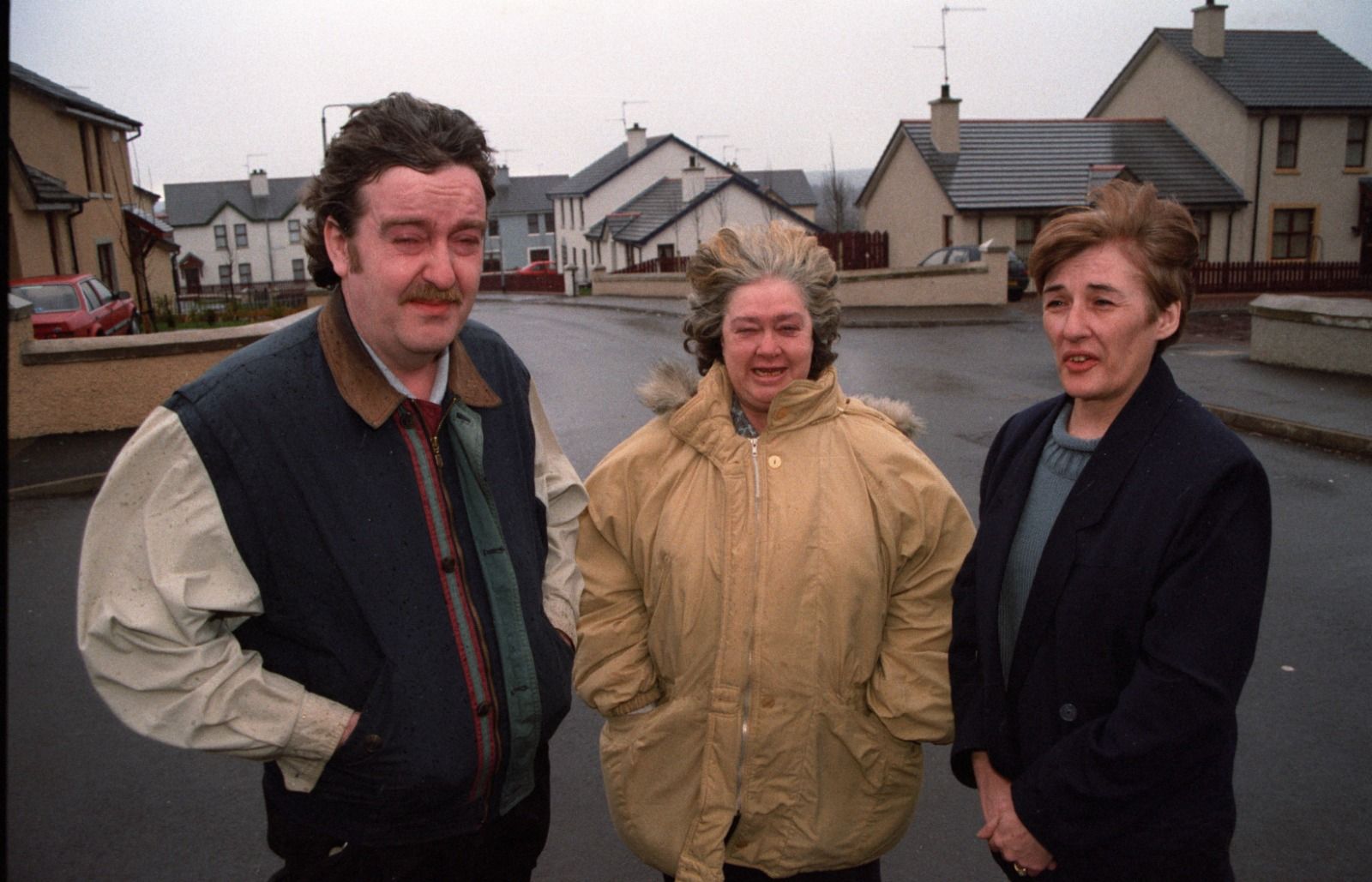 REMEMBERED: Shiela Adams (centre) with Lagmore residents Richard and Marie McCabe, protesting the lack of social amenities in the estate expansion plan in 1997