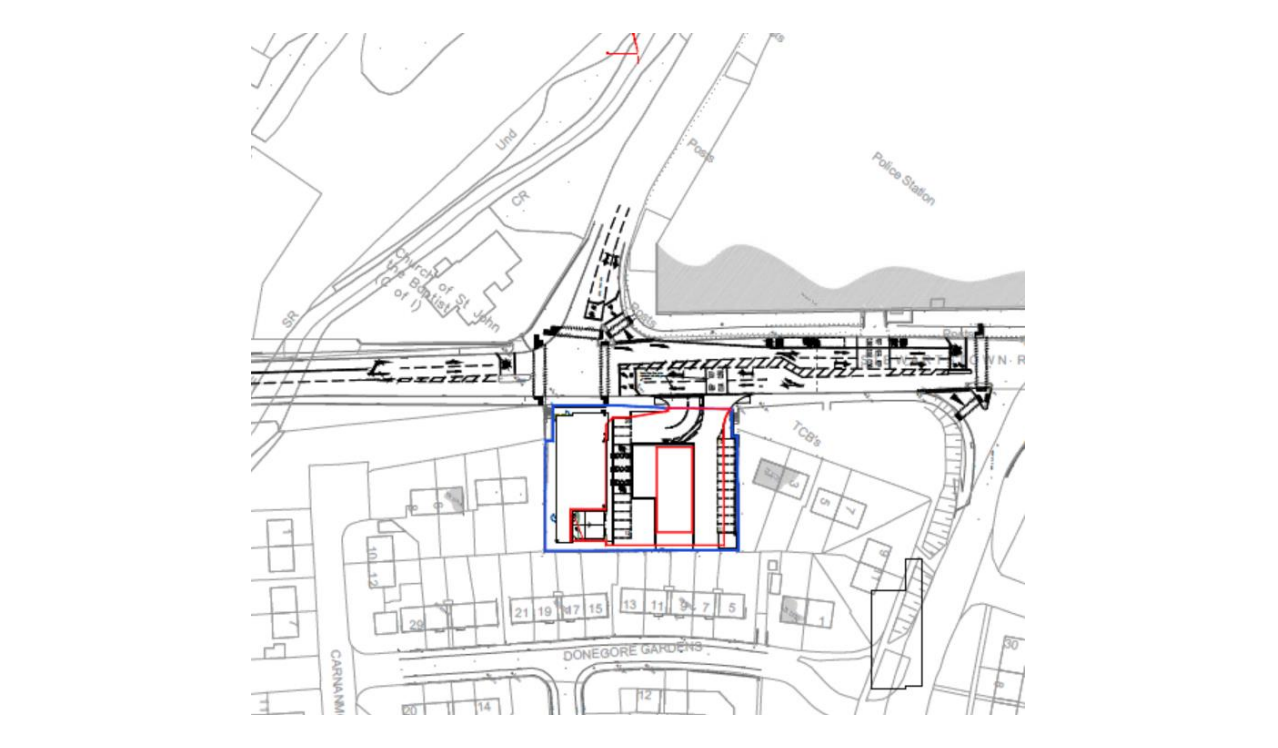 DEVELOPMENT: A site location plan for the proposed takeaway