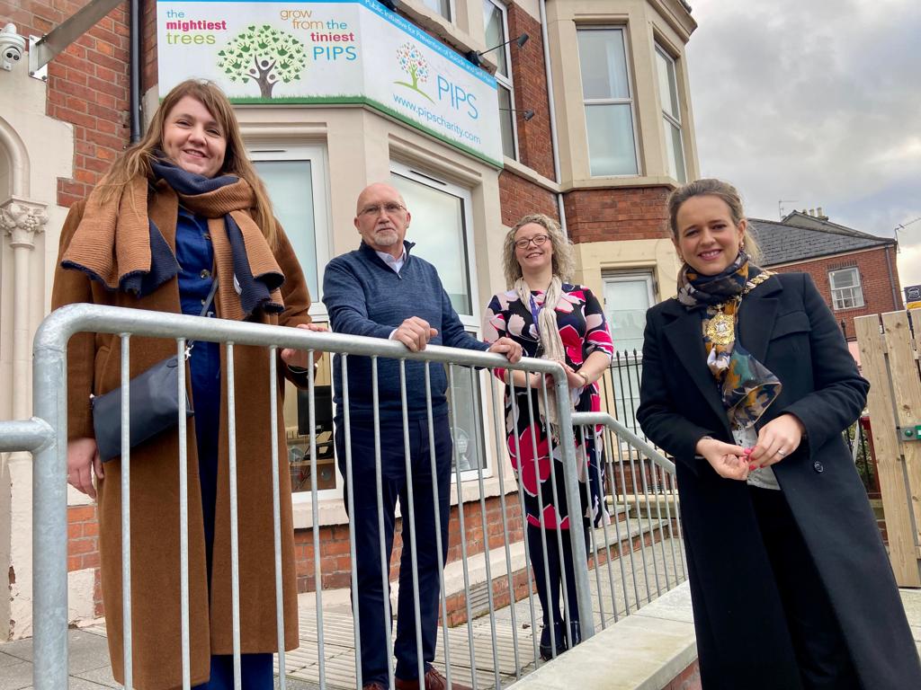 NEW SERVICE: Lorna Byrne, Bill Shaw (174 Trust), Renée Quinn (Executive Director of PIPS) and Lord Mayor of Belfast Councillor Kate Nicholl