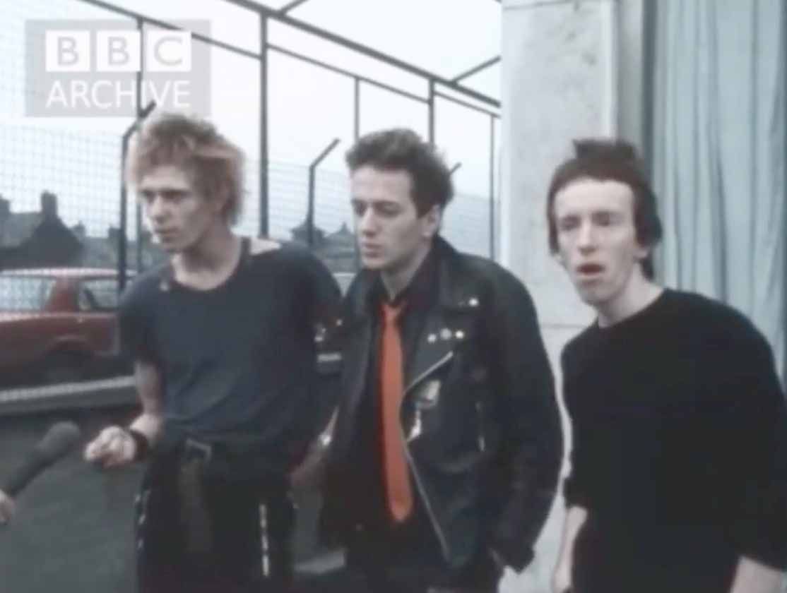 VISIT: The Clash in Belfast in November, 1977; Joe Strummer, centre, was struck by the city’s ‘warzone’ atmosphere