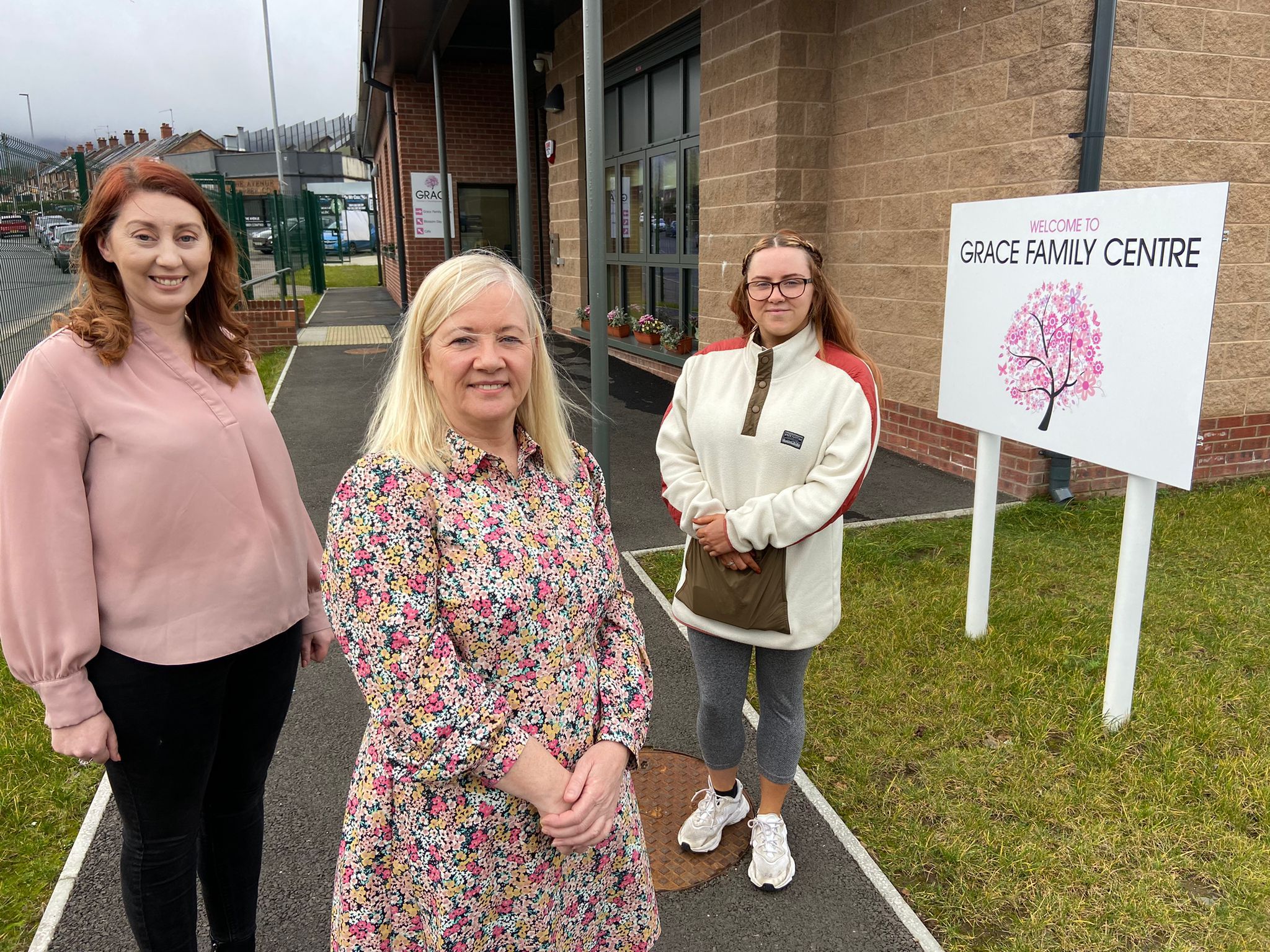 GRACE FAMILY CENTRE: Claire Shields (Family Support Worker), Sally Smyth (Centre Manager) and Fionnuala Stanton (Young Women’s Support Worker)