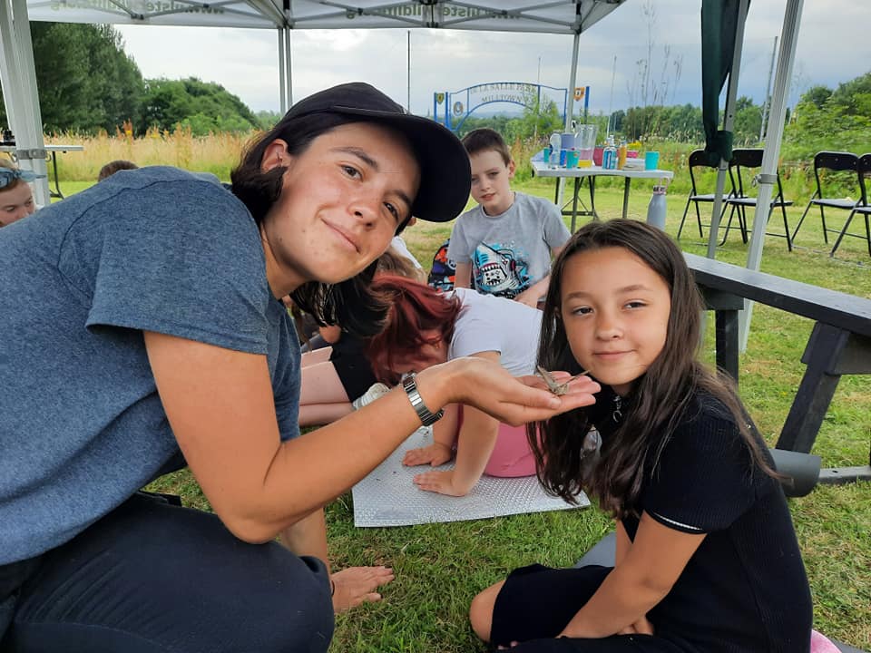 EDUCATION: Aoife passing on her knowledge at the Bog Meadows