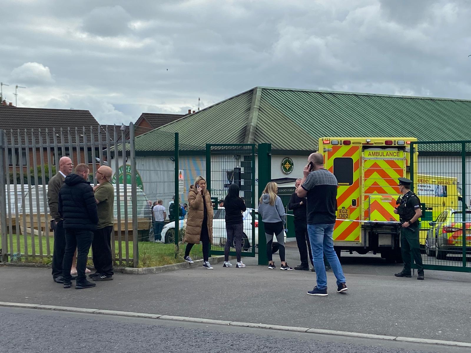 SCENE: Police and Ambulances are at the scene of a shooting at Donegal Celtic FC