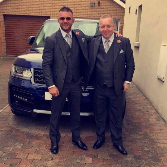GUNNED DOWN: Sean Fox (right) was a known associate of Jim \'JD\' Donegan who was shot dead outside St Mary\'s Grammar School in 2018