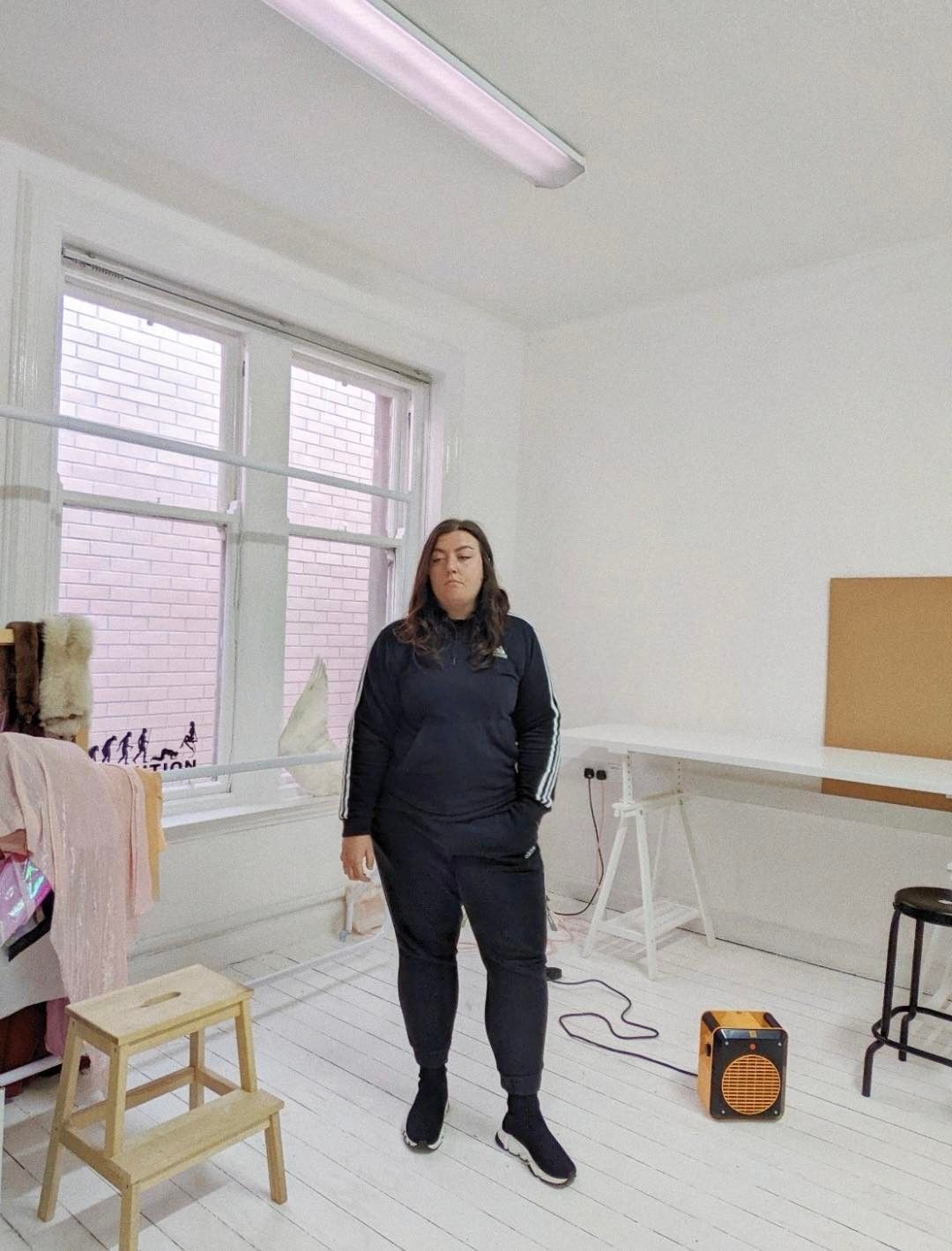 DEVASTATED: Jennifer Mehigan in the studio that was destroyed in the fire