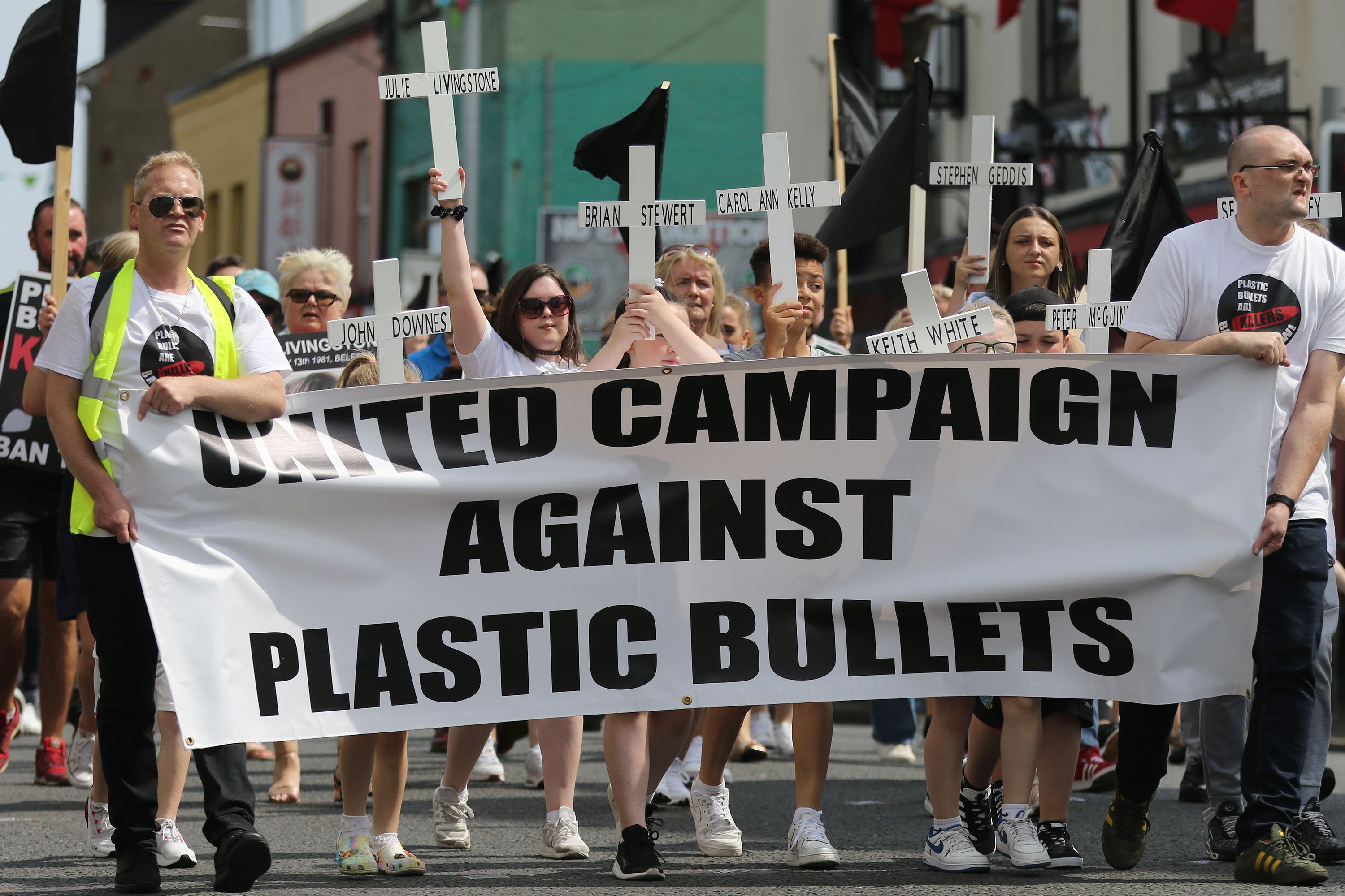 LET DOWN: A United Campaign Against Plastic Bullets march in July 2022