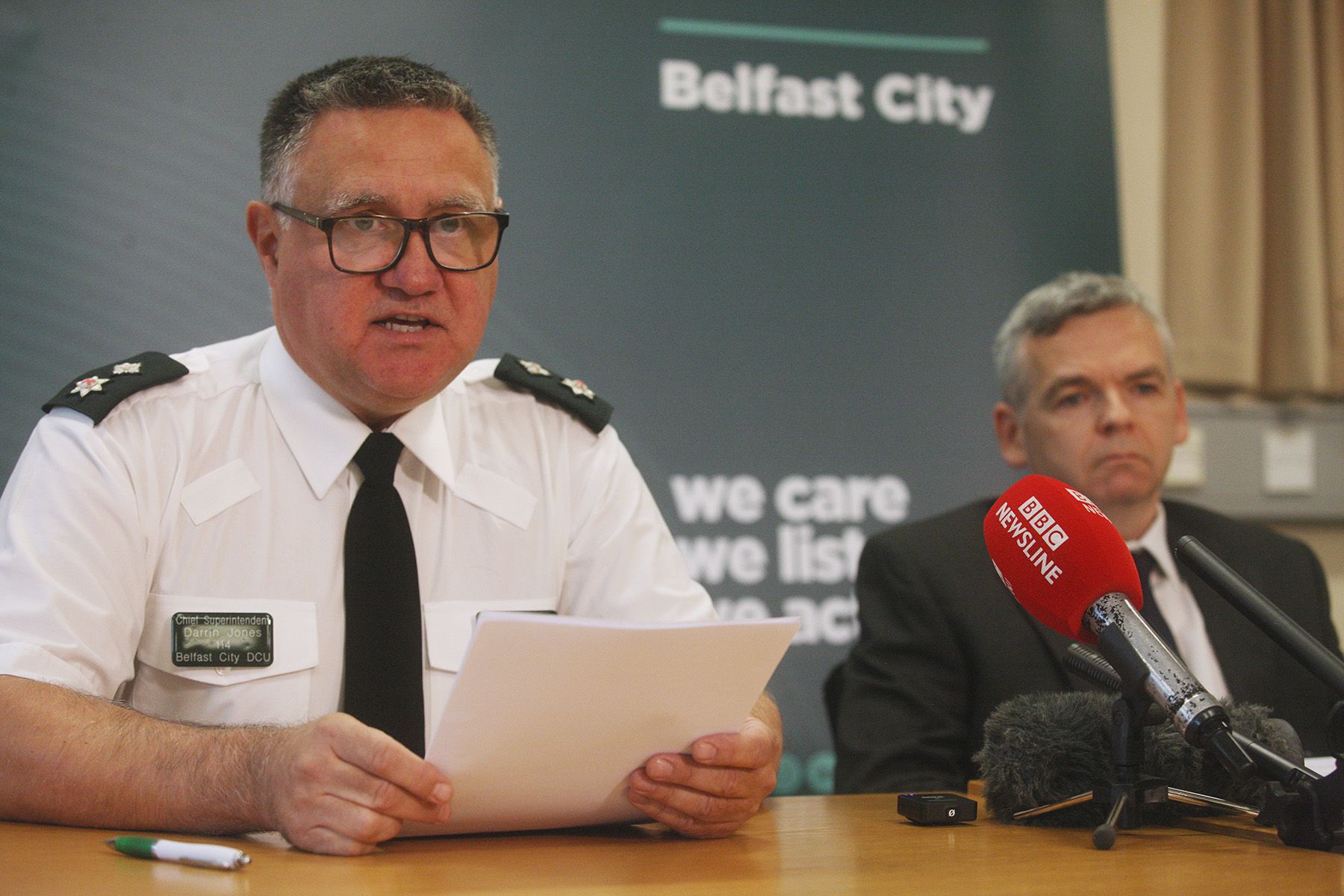 REWARD: Chief Superintendent Darrin Jones and Detective Superintendent Eamonn Corrigan detailed the reward at a press conference in Belfast on Tuesday