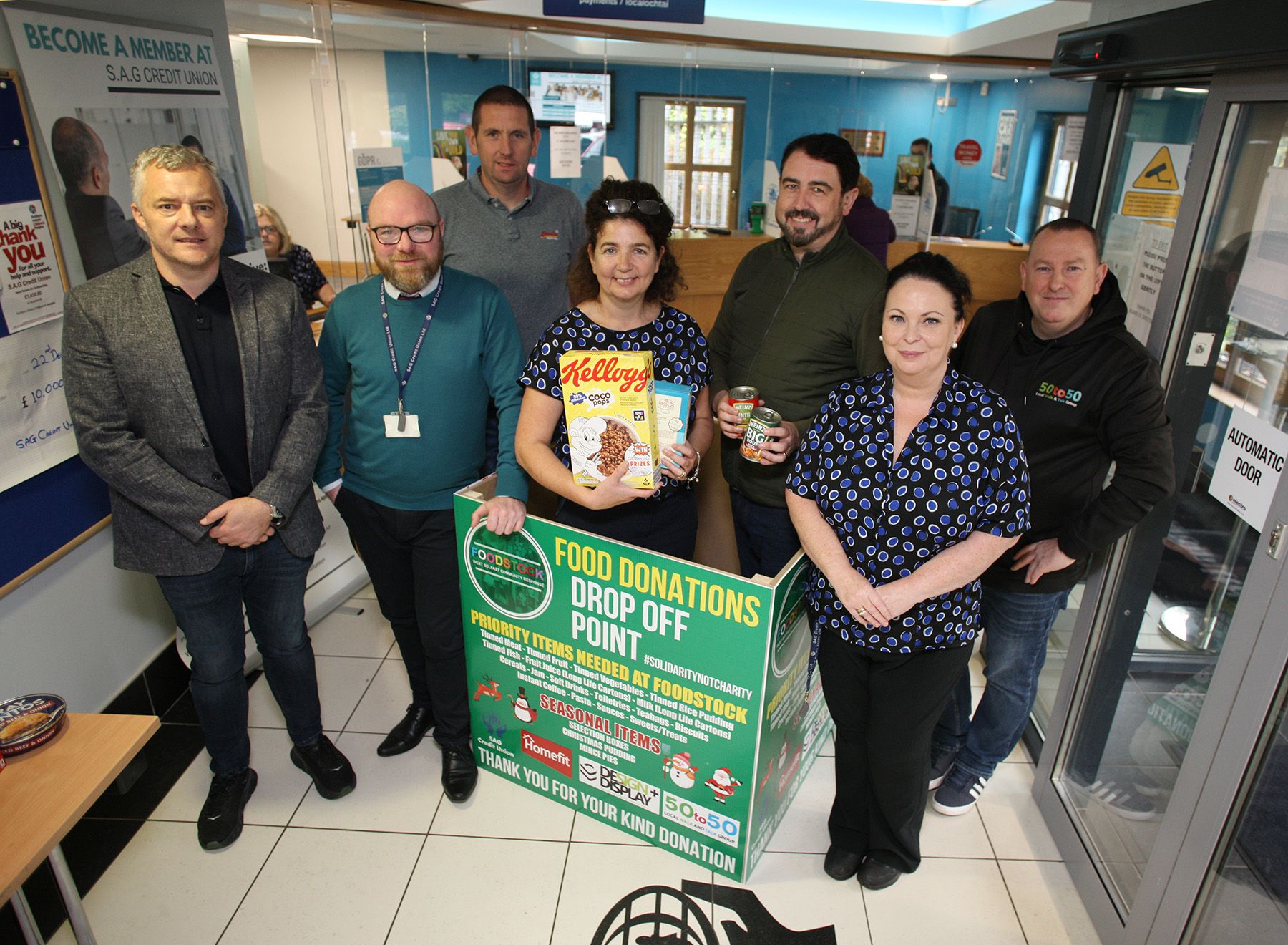 COMMUNITY SUPPORT: Collection points are being set up to support the Foodstock initiative in Andersonstown with the help of SAG Credit Union, Homefit and 50 to 50 walk and talk group