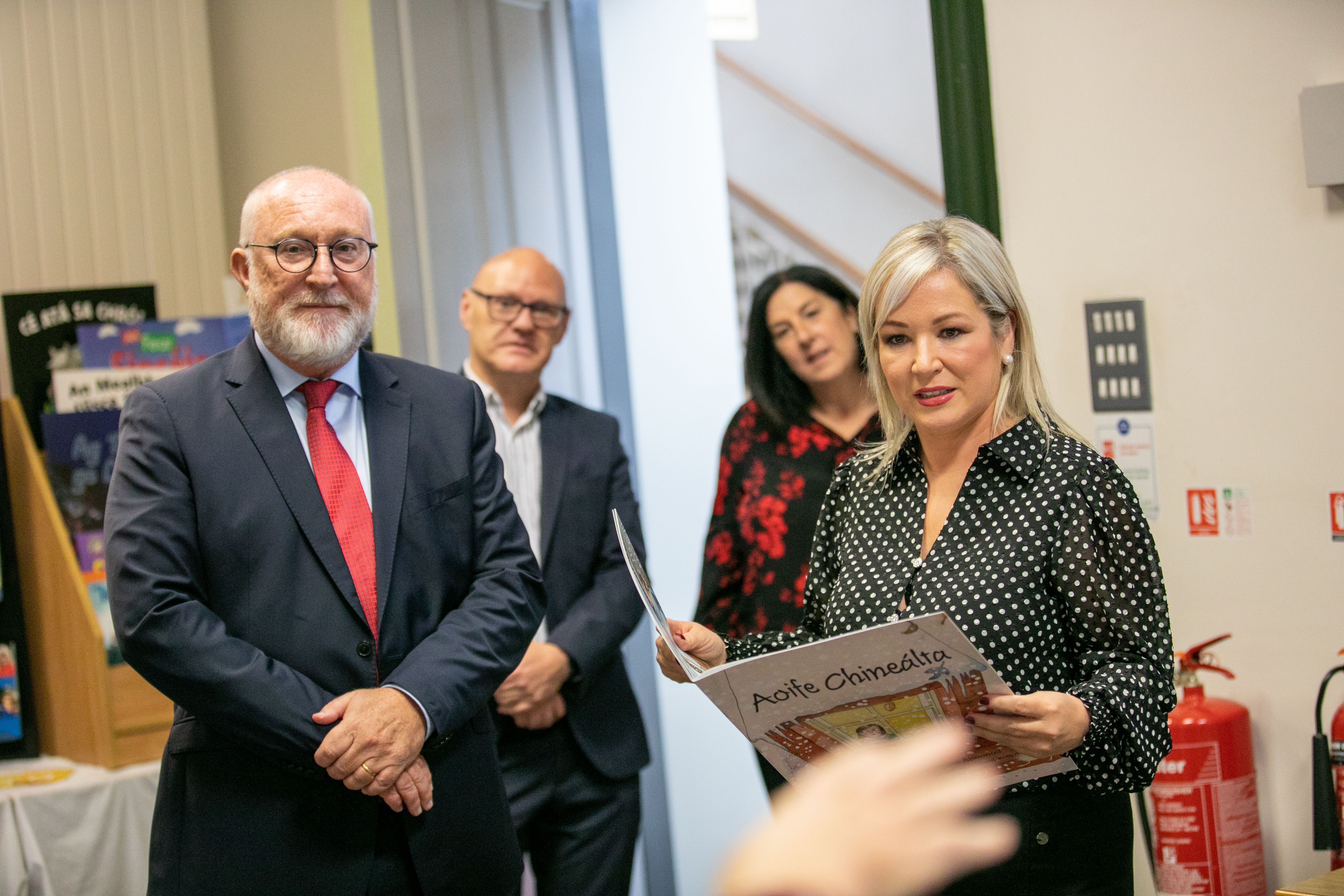 VISIT: Michelle O’Neill visited An tÁisaonad Lan Gaeilge, Irish-medium provision and services to the Irish Medium education sector, based at St Mary’s University College Belfast