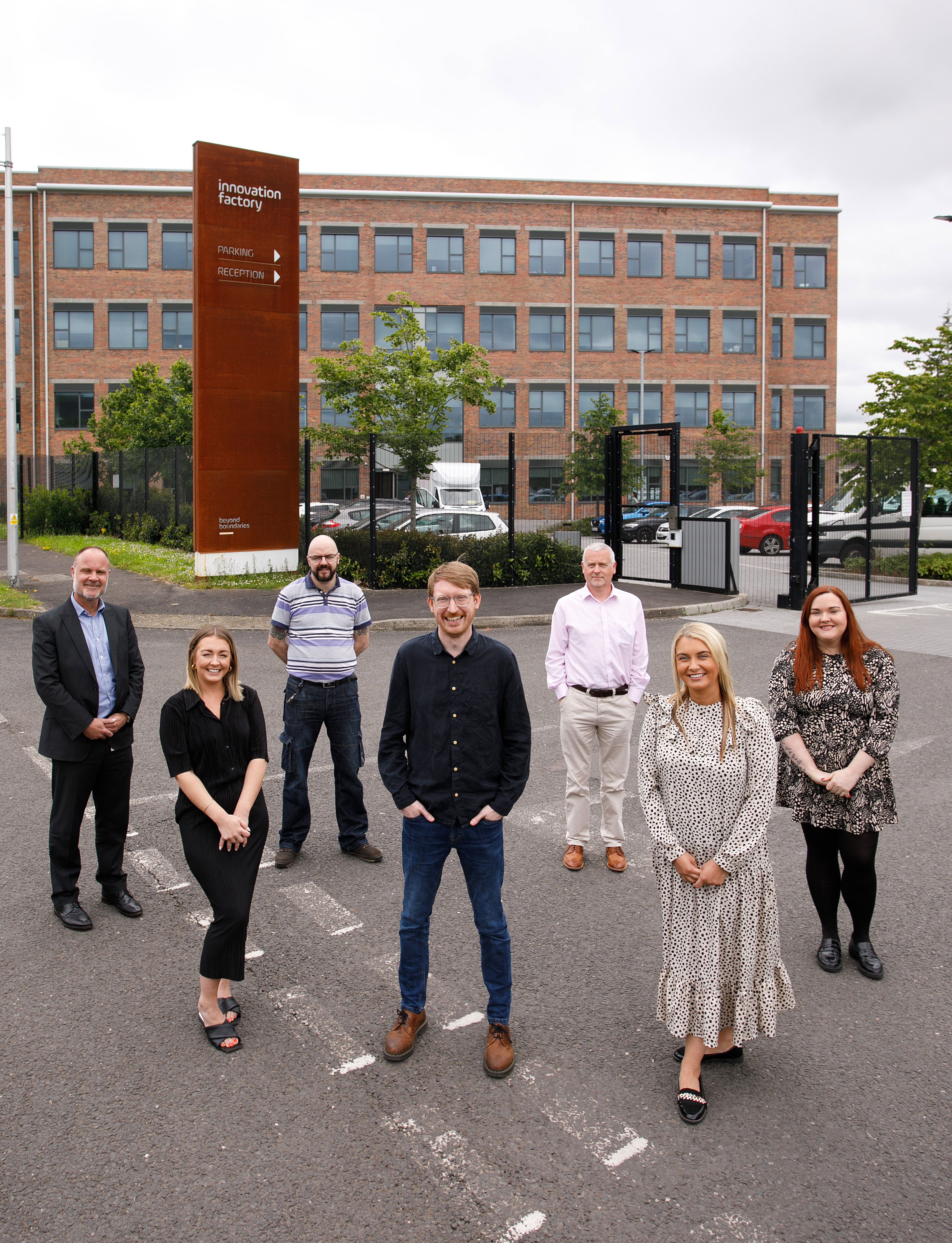 TEAM: Centre Director Neil Allen (centre) and Centre Manager Rebekah Griffith with Emma Boyd (front right),  Shane Smith, Johnny Thompson, Stephen Ellis and Colleen McGrogan Reaney