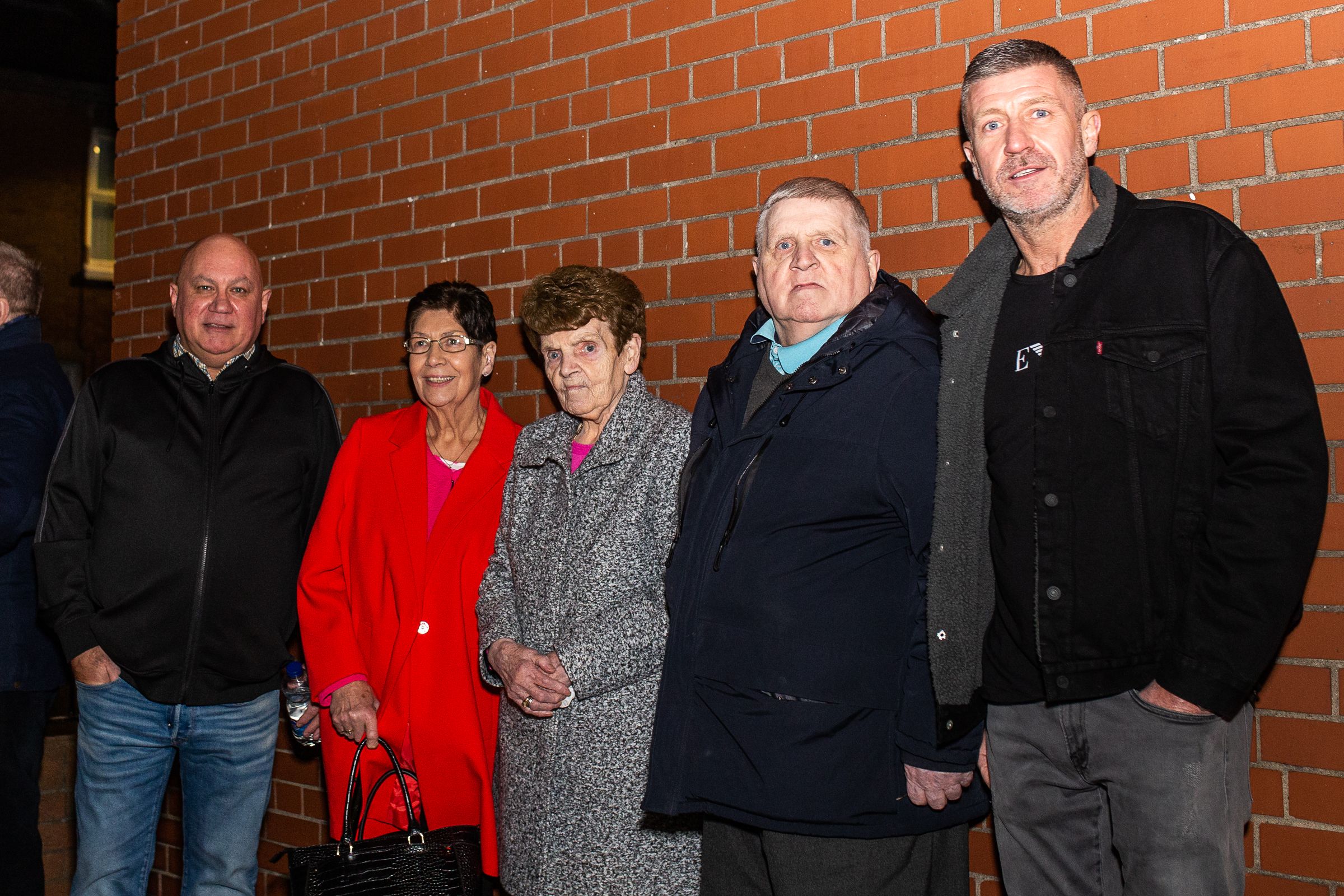 PLAQUE UNVEILING: Fra Hayes (son), Rita O\'Neill (widow), Maura Hayes (sister), Joe Hayes (brother) and Kevin Hayes (son)