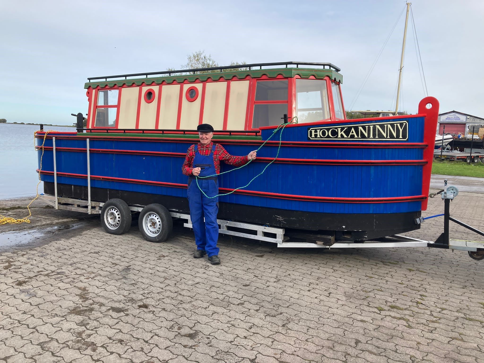 ALL ABOARD: Francie Morgan with his new barge - The Hockaninny