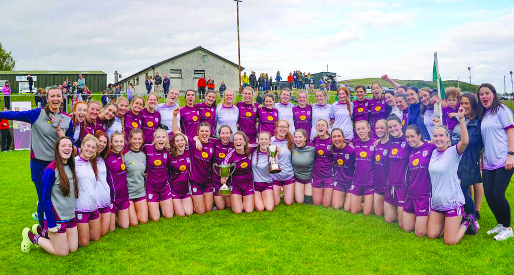 Bredagh’s senior and intermediate teams celebrate their respective county final wins last month and both are in action in the Ulster Championships this Sunday  